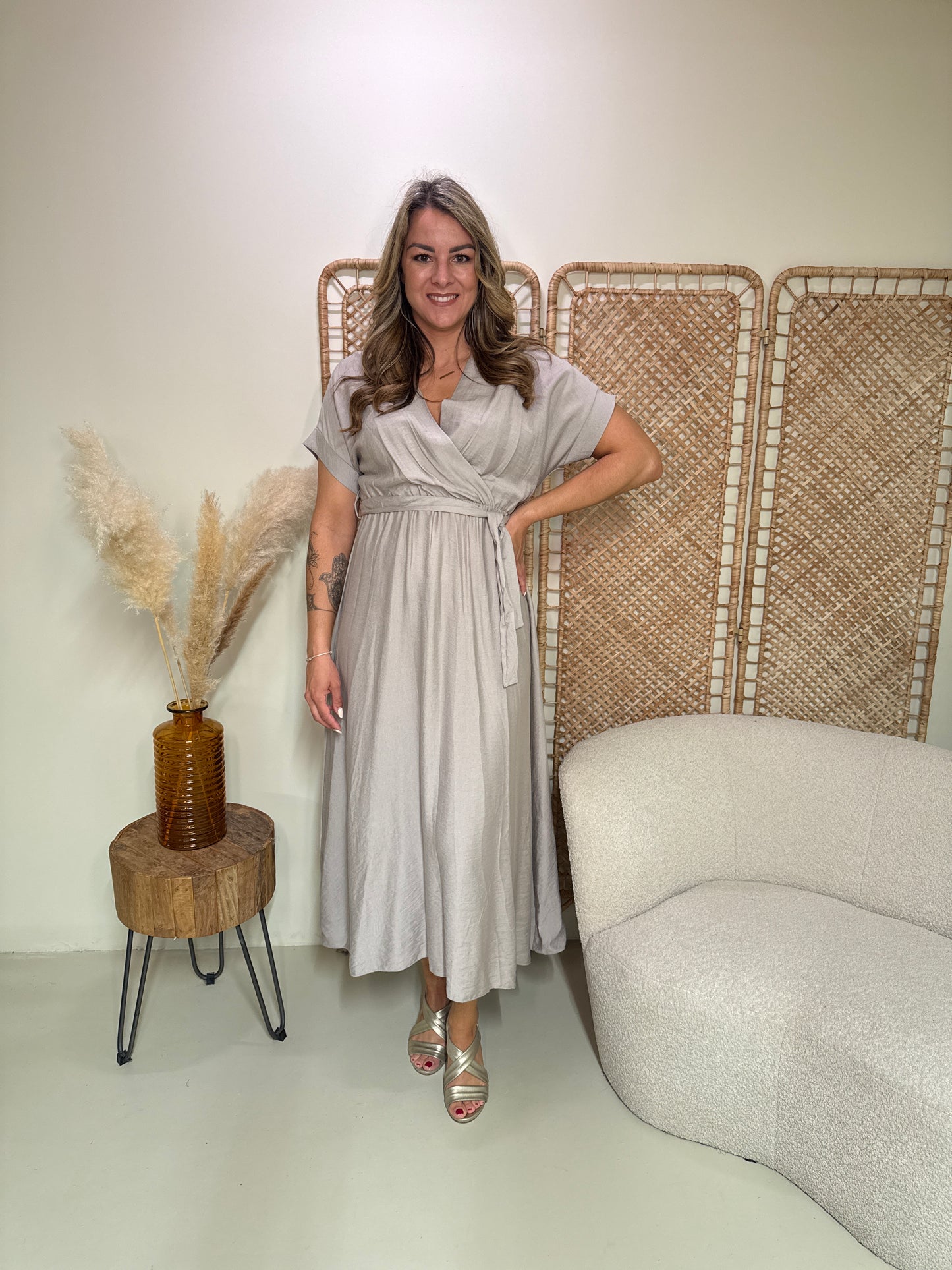 Jurk Maya Licht Taupe