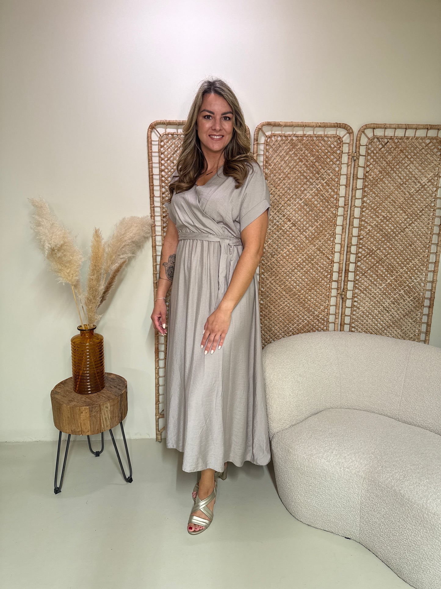 Jurk Maya Licht Taupe