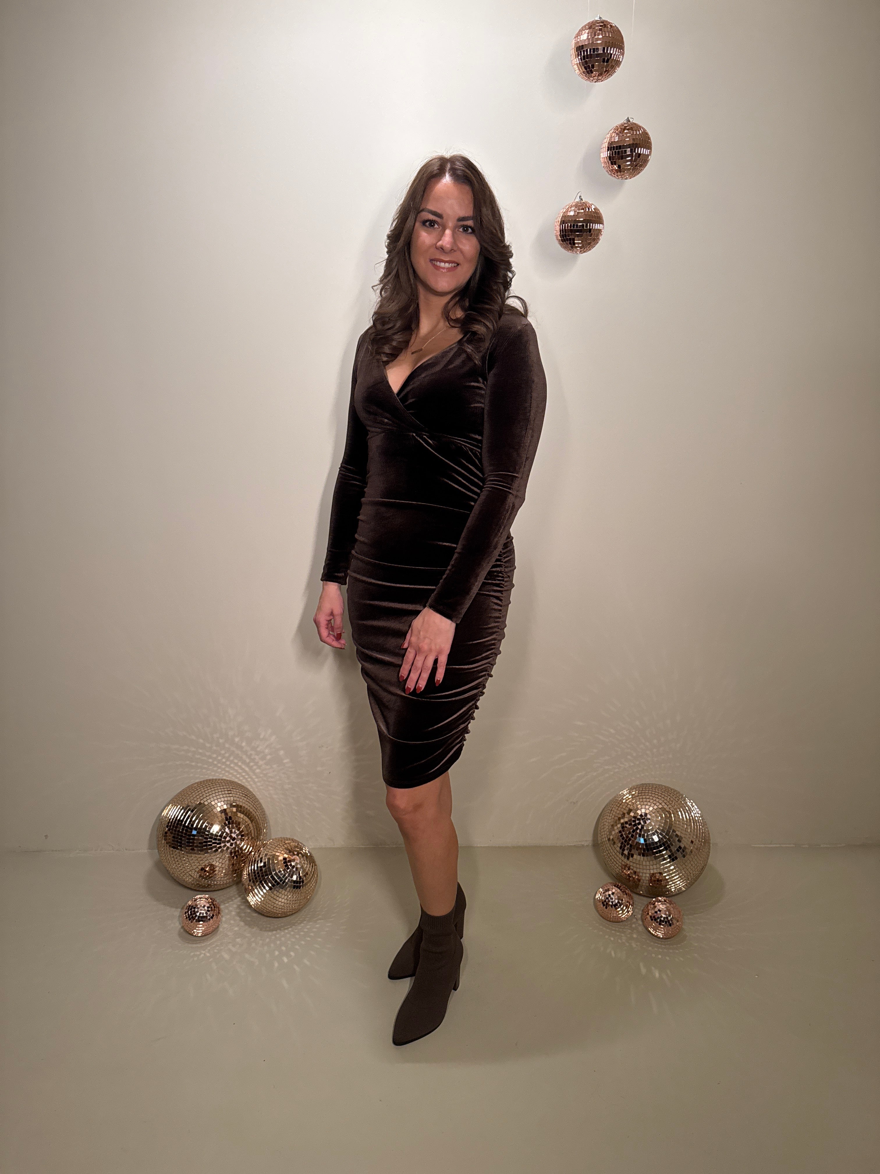 JF Exclusive Kleid Charlie Samt Braun
