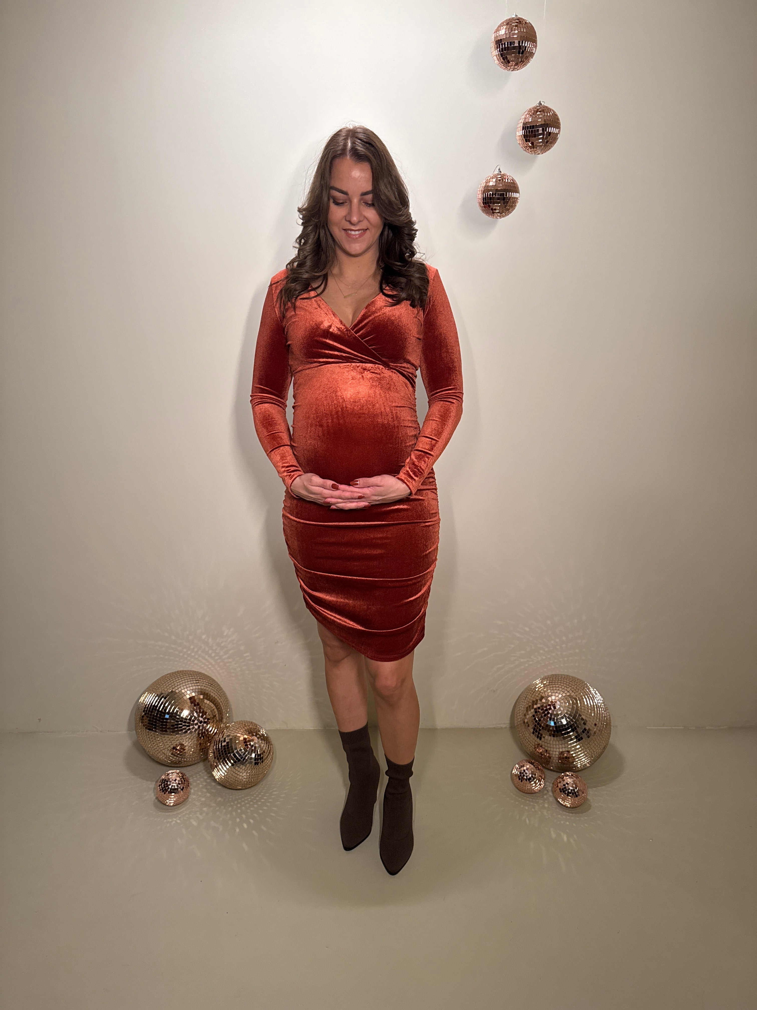JF Exclusive Kleid Charlie Samt Rost
