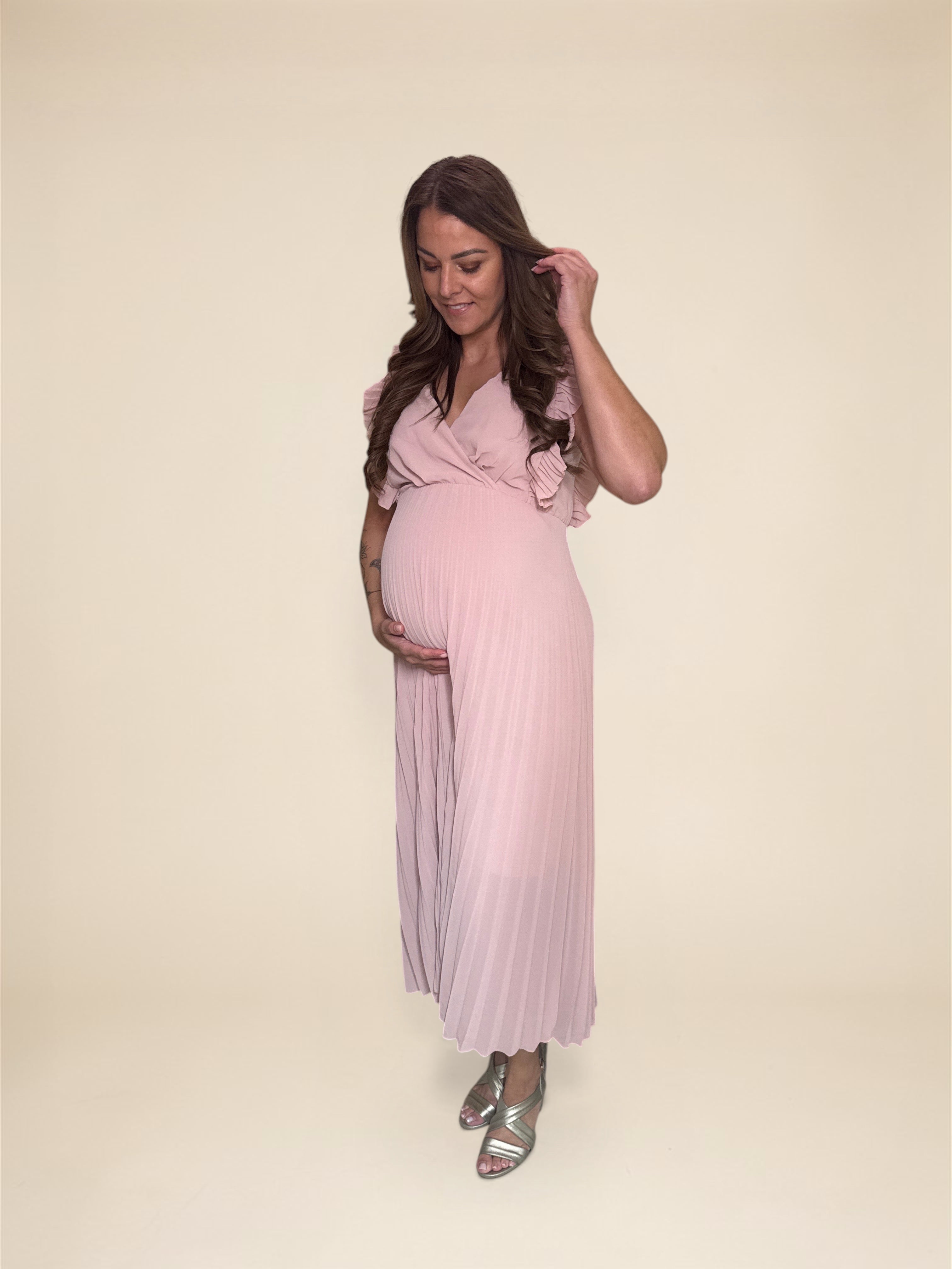 Plissé Jurk Ise Poeder roze