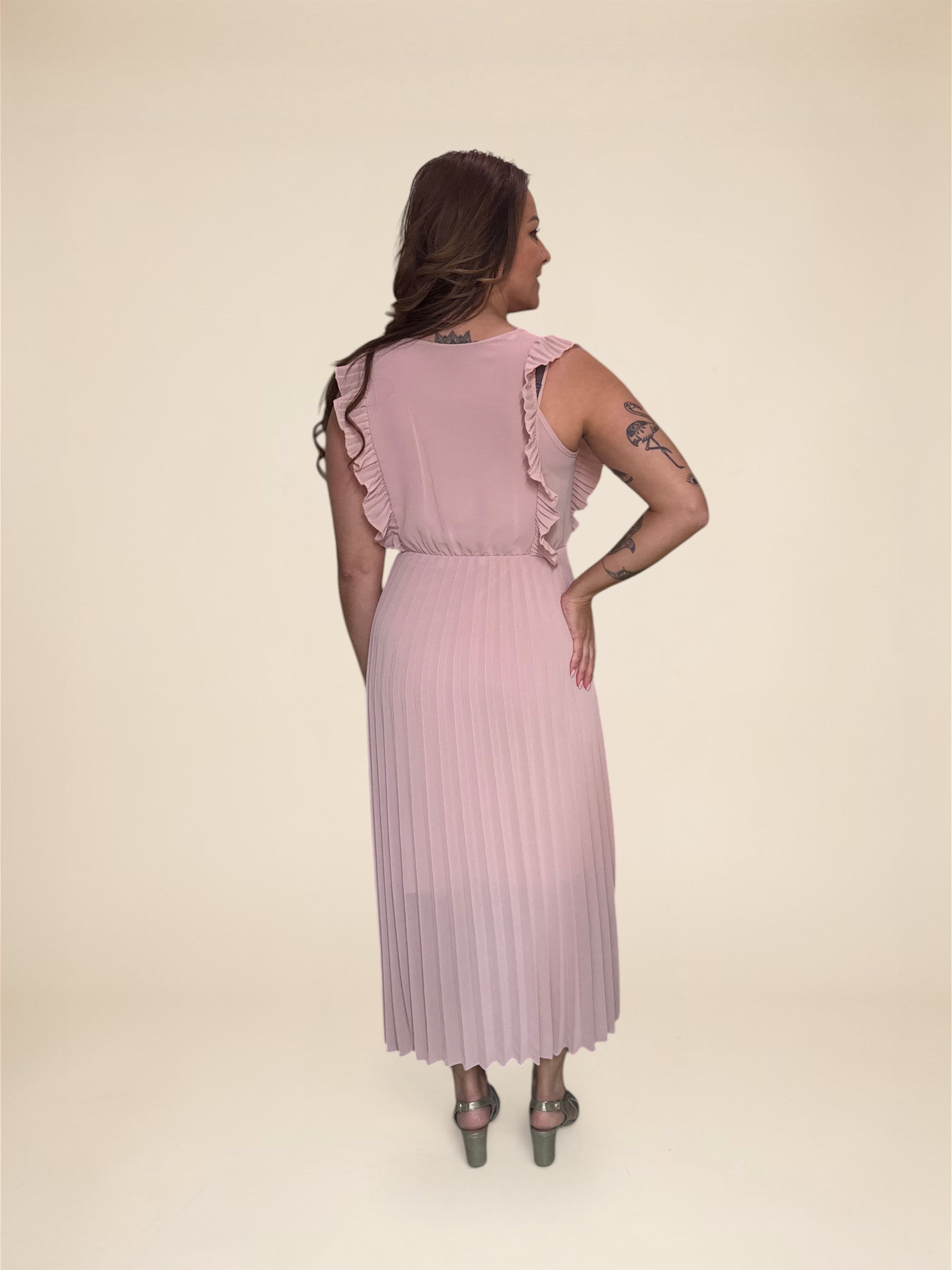 Plissé Jurk Ise Poeder roze