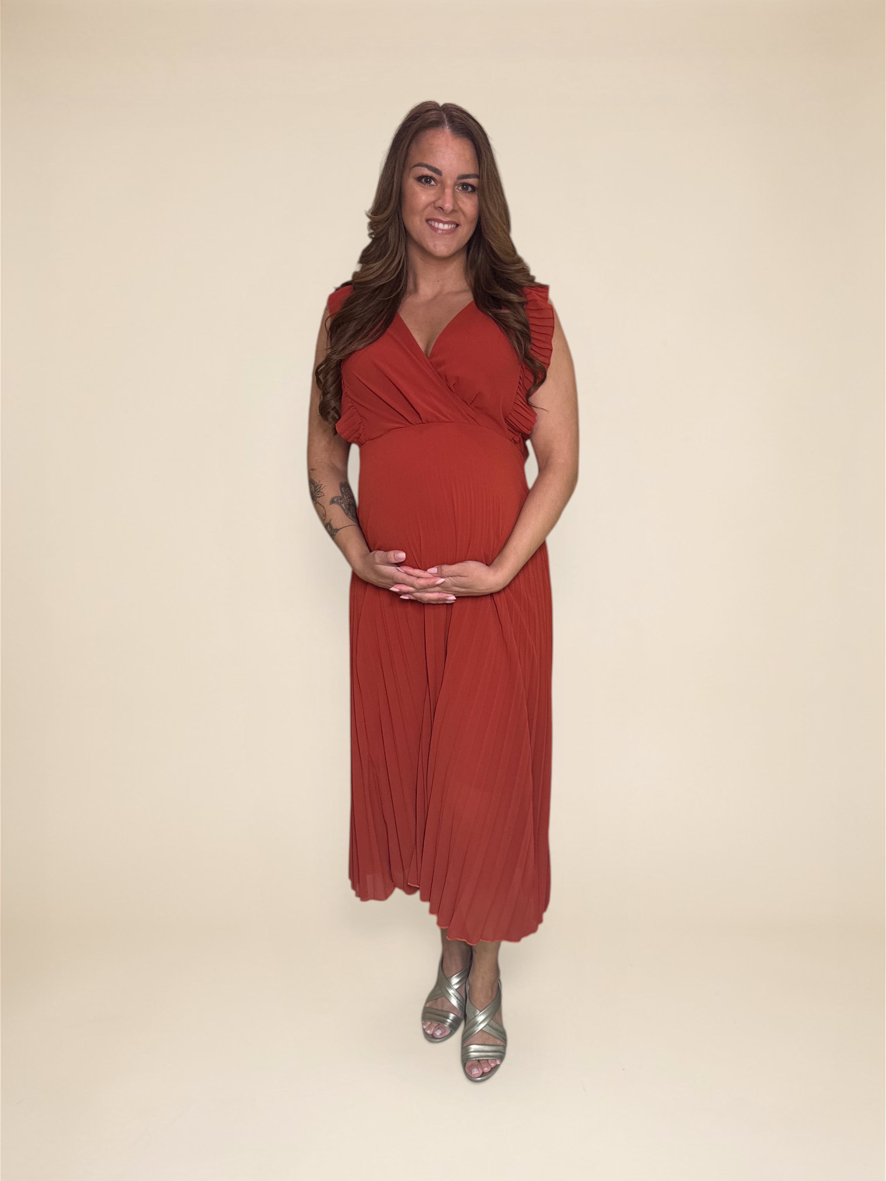 Plissé Jurk Ise Roest