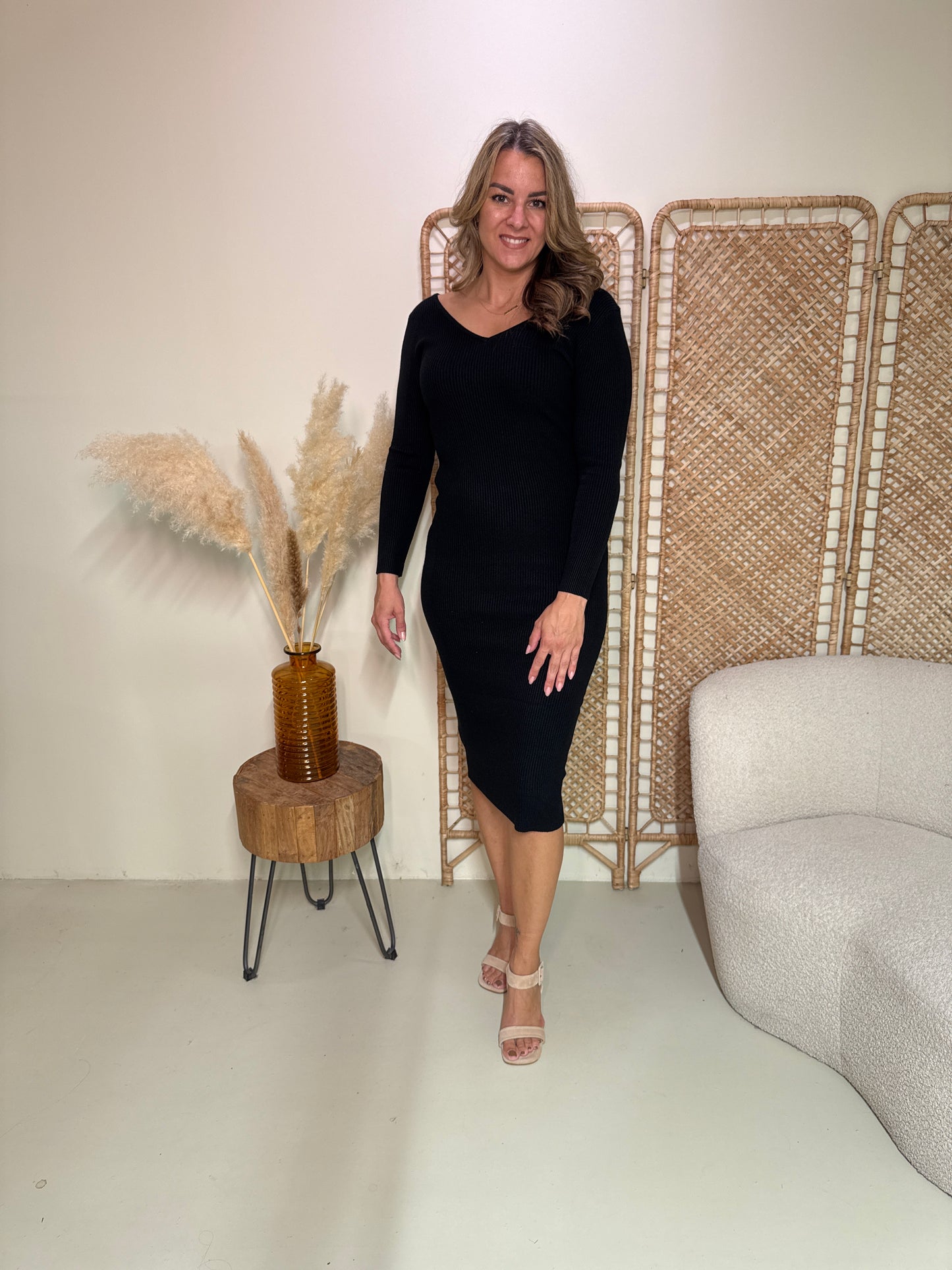 Rib Jurk Meave 2.0 Zwart