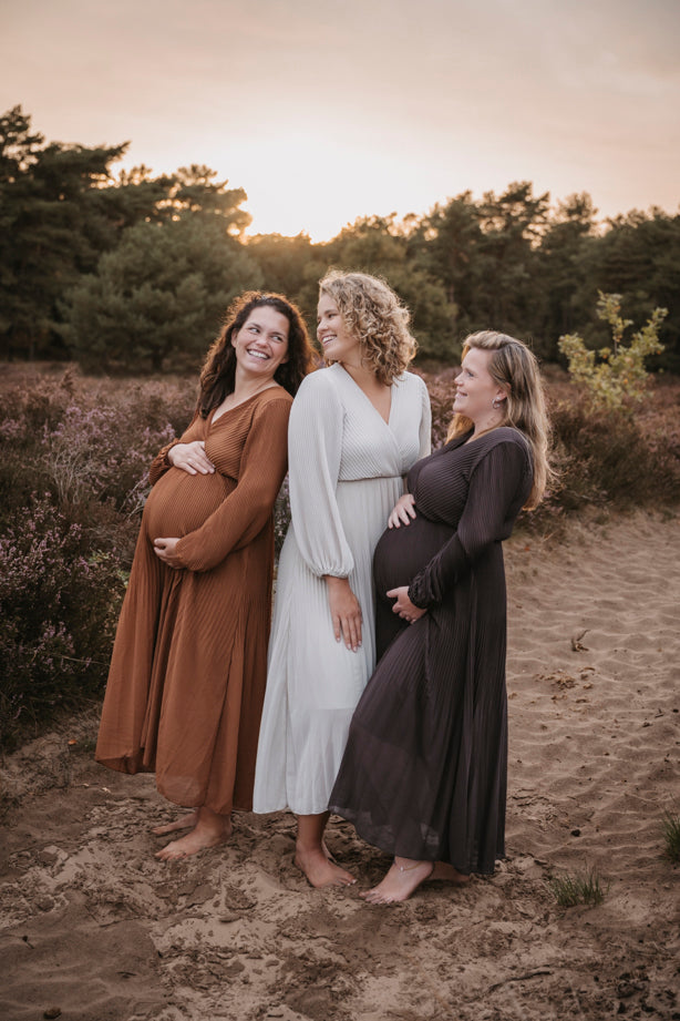 Plissé Jurk Linde Bruin