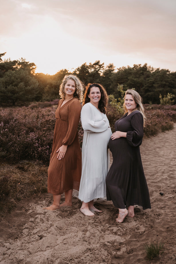 Plissé Jurk Linde Beige