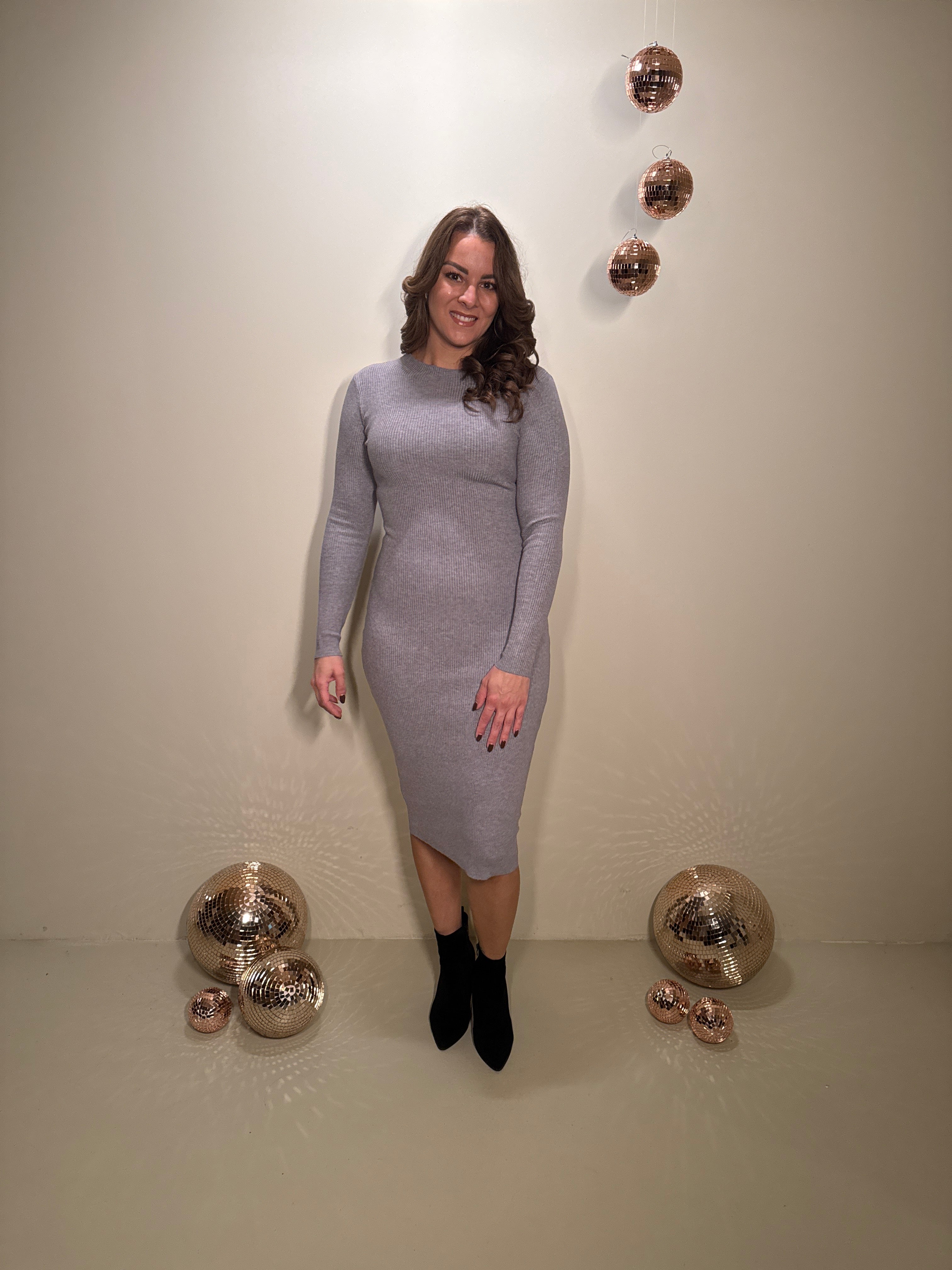 Rippenkleid Kiki Braun
