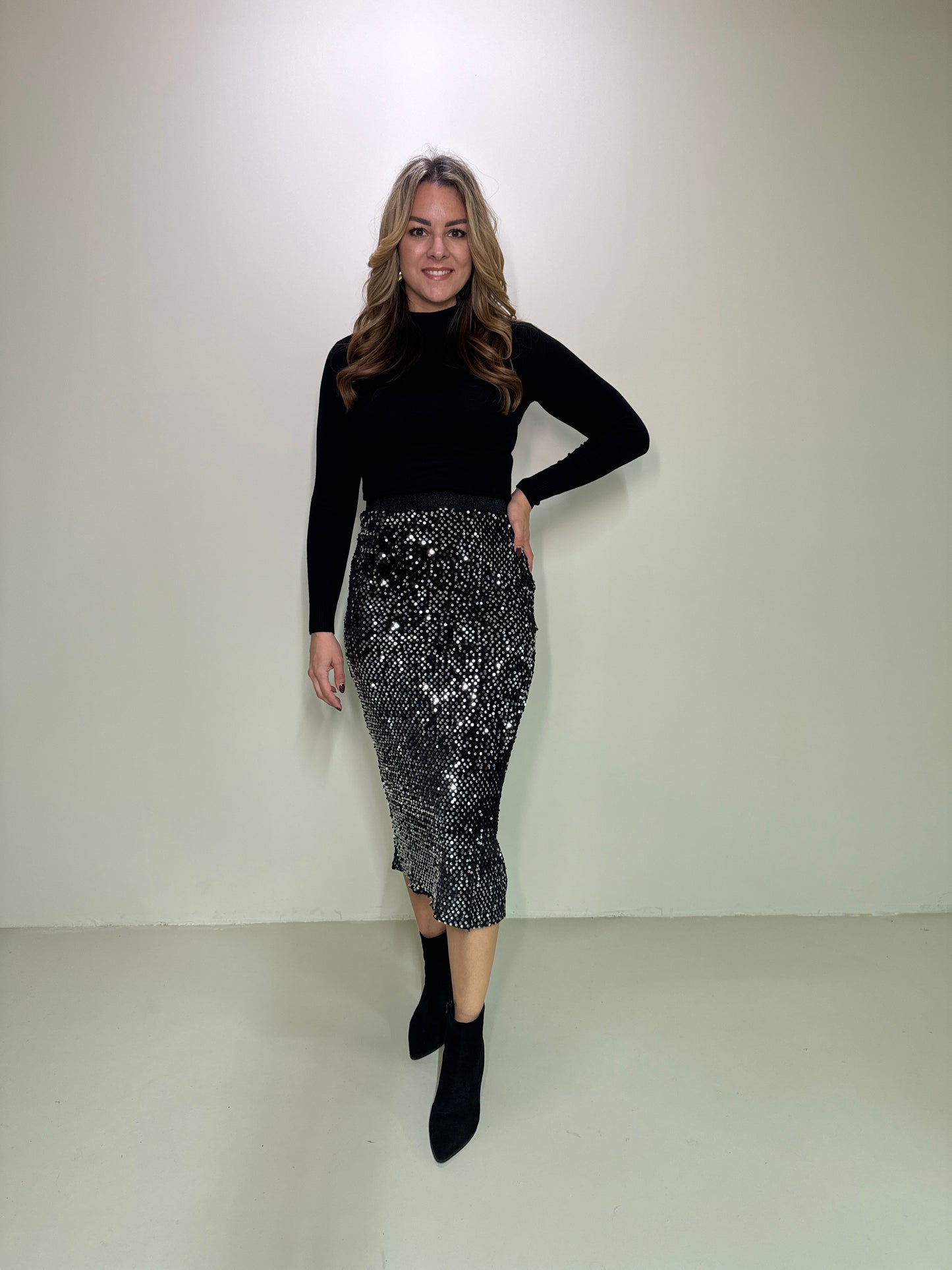 Paillettenrock Noa Champagner