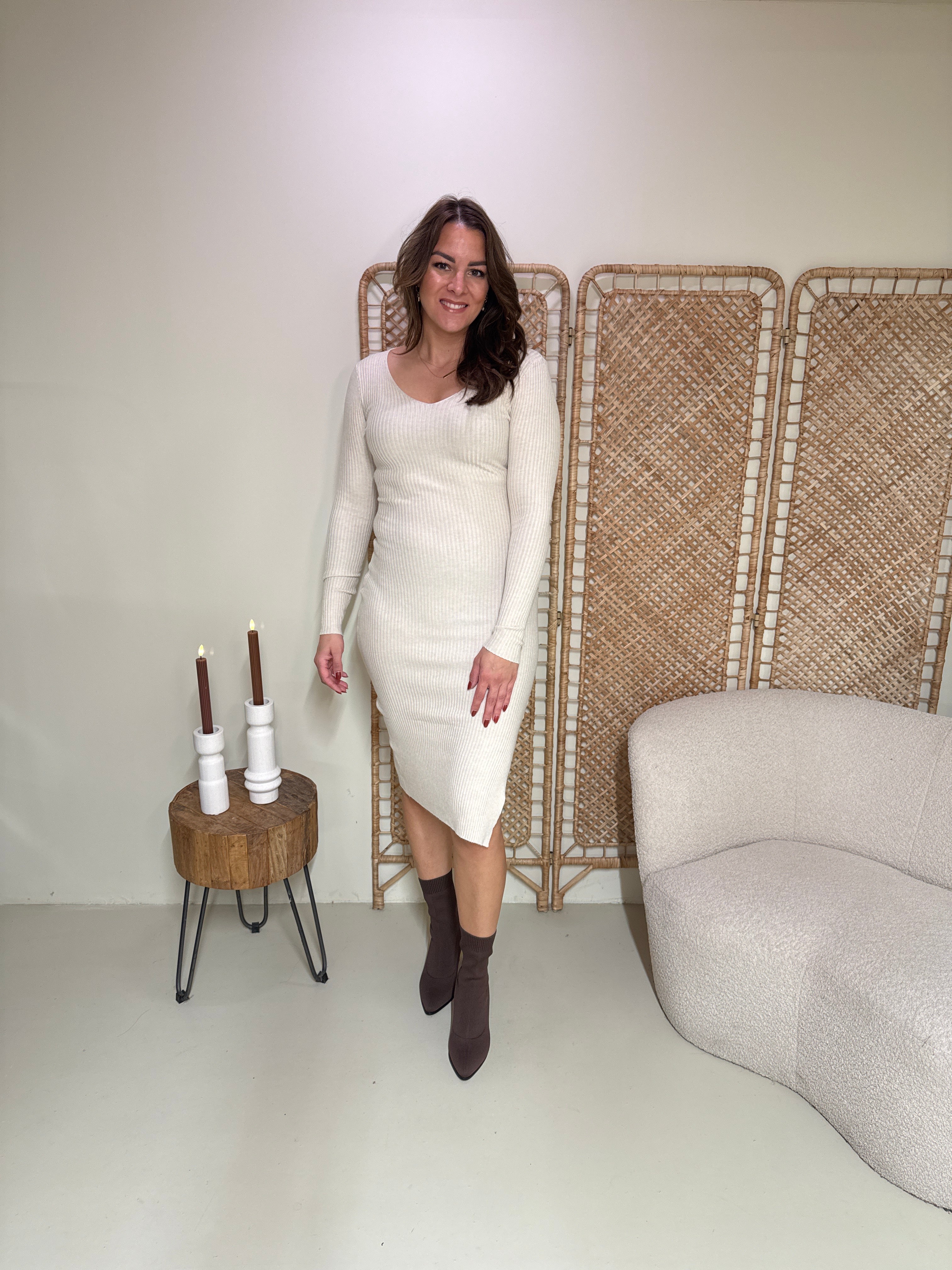 Rib Dress Milou Cream