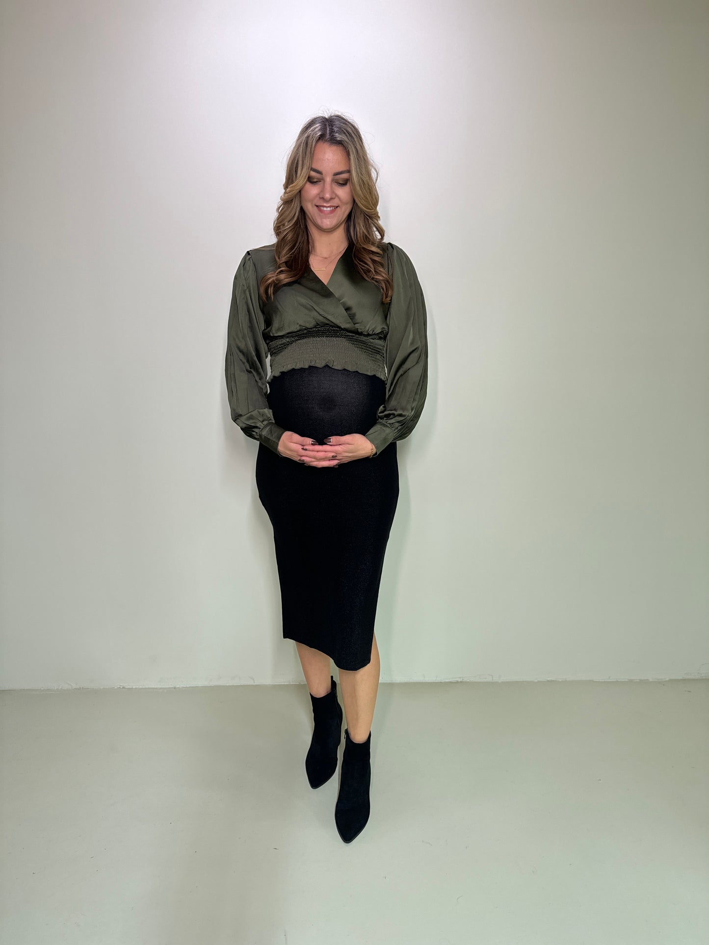 Satin Top Elle Groen