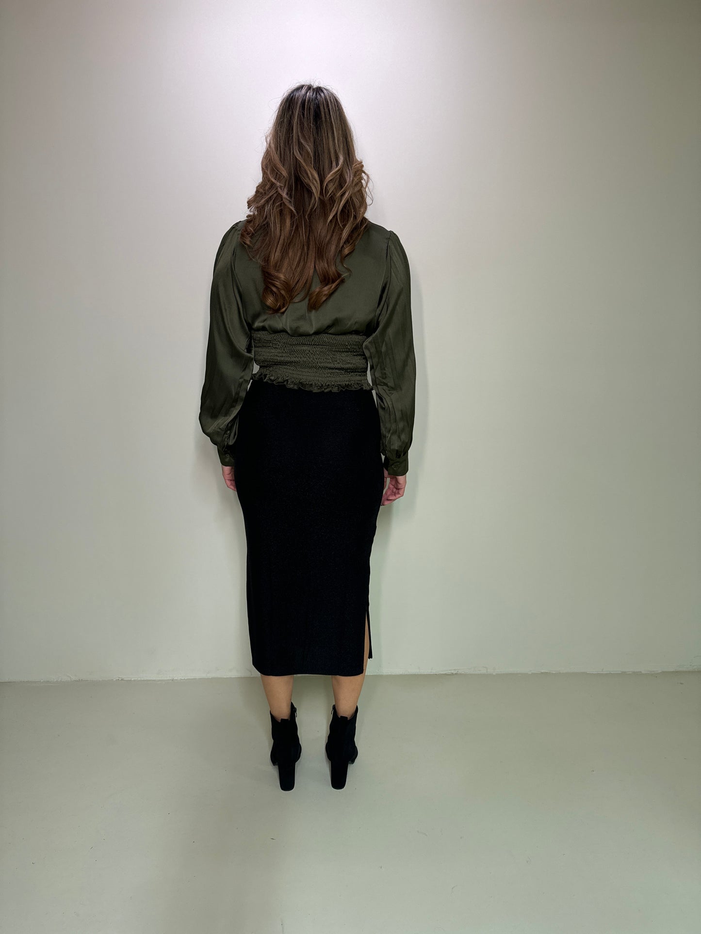 Satin Top Elle Groen