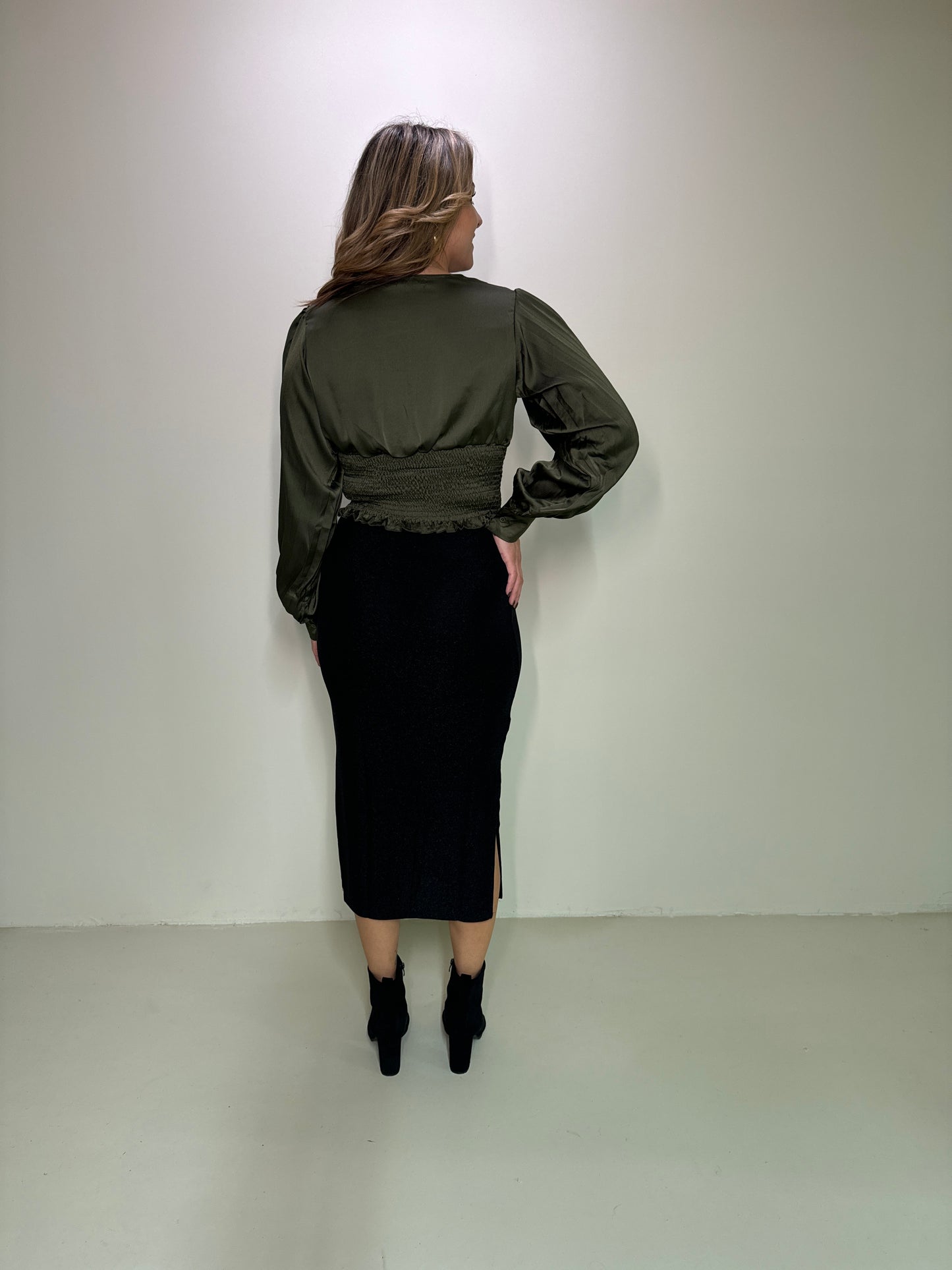 Satin Top Elle Groen