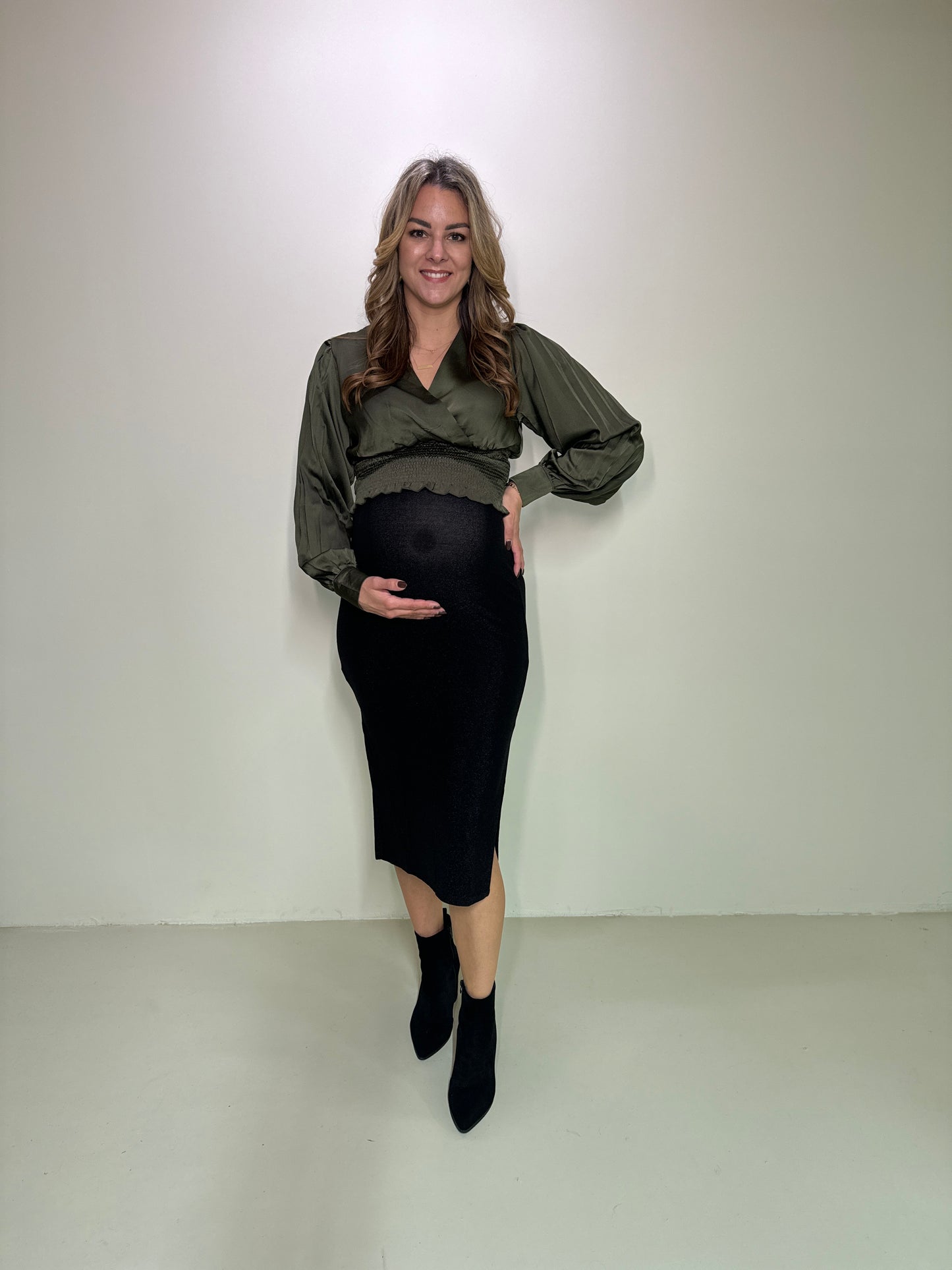 Satin Top Elle Groen