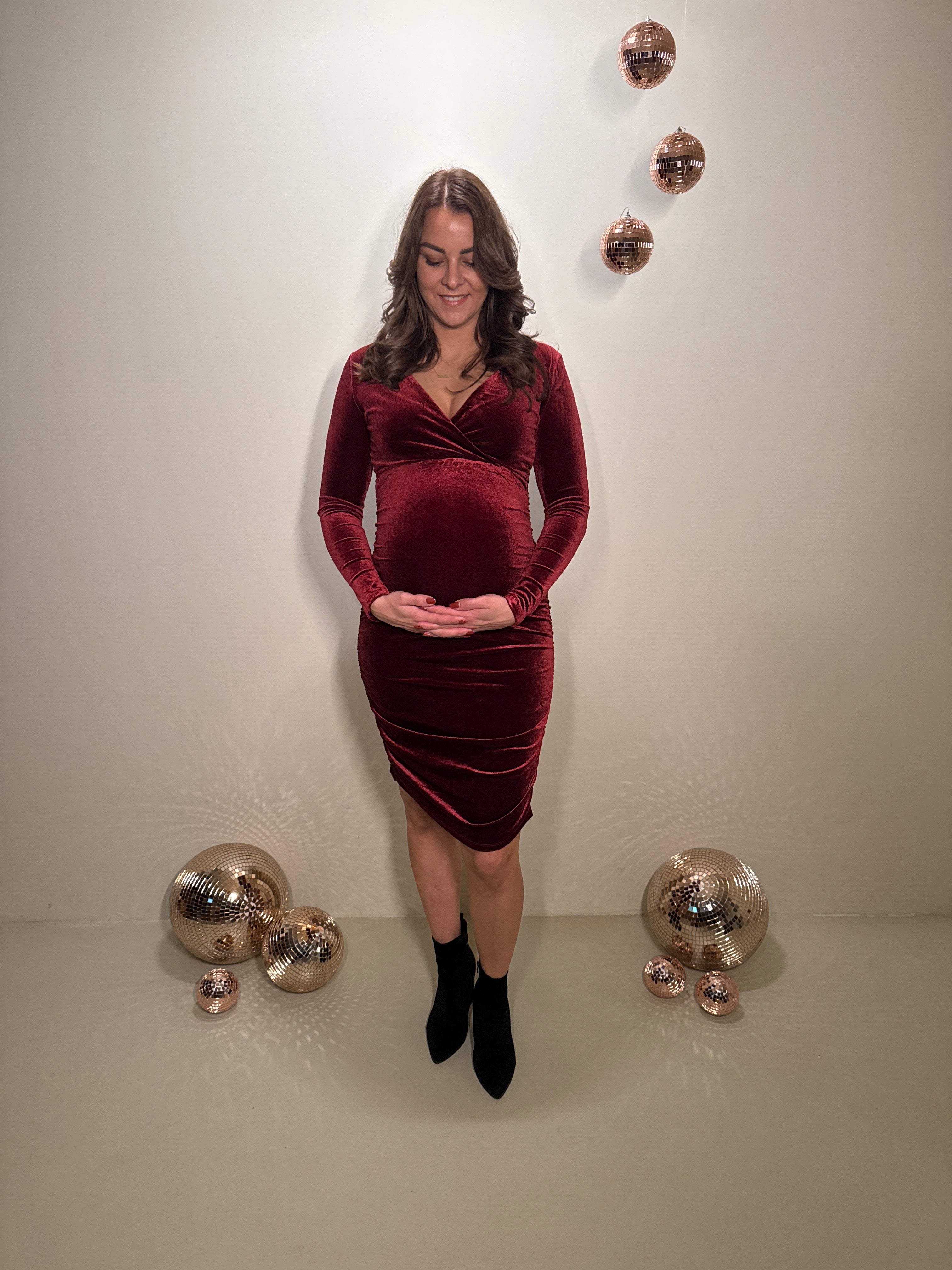 JF Exclusive Kleid Charlie Samt Bordeaux