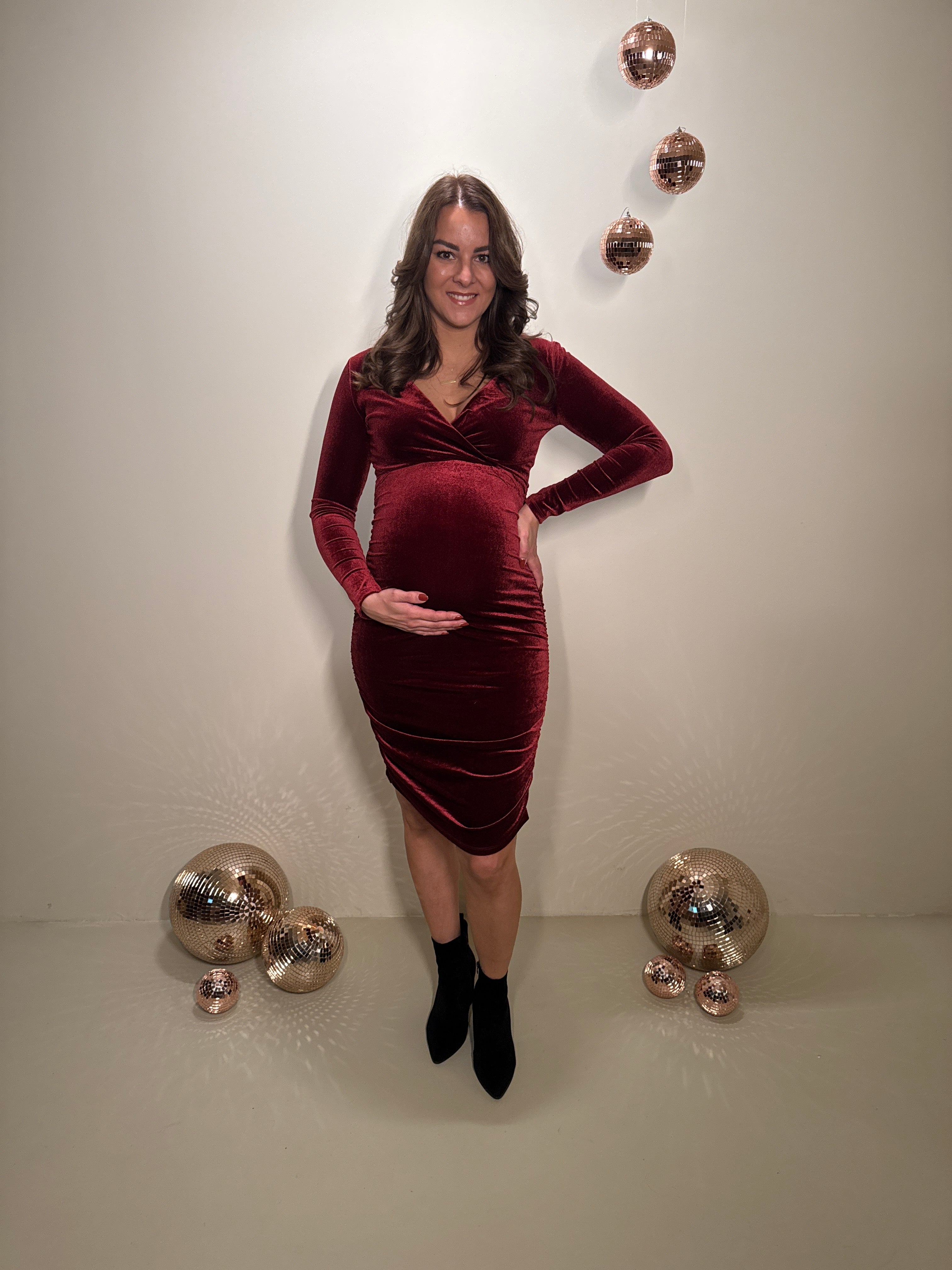 JF Exclusive Kleid Charlie Samt Bordeaux