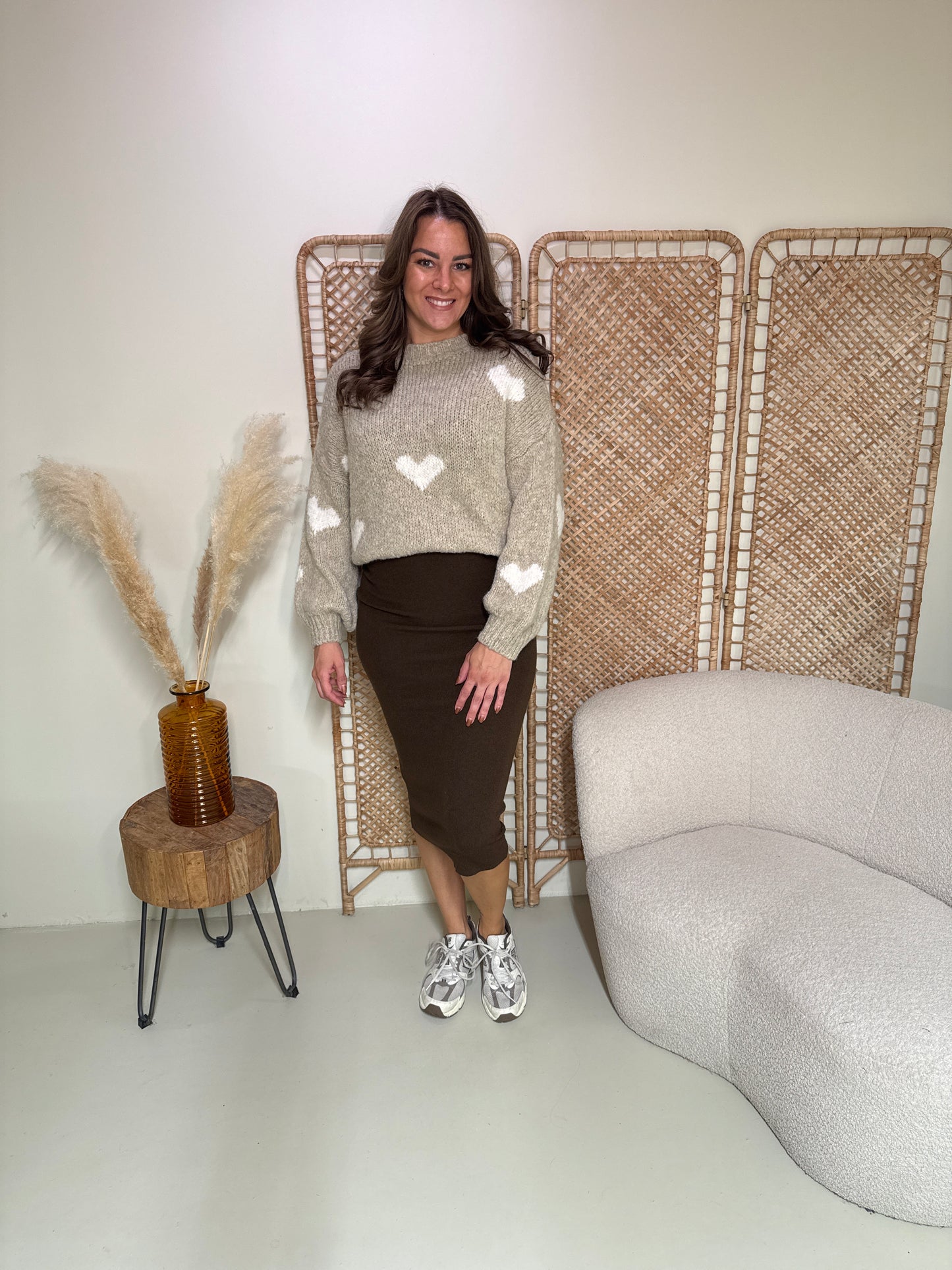 Trui Hearts Beige