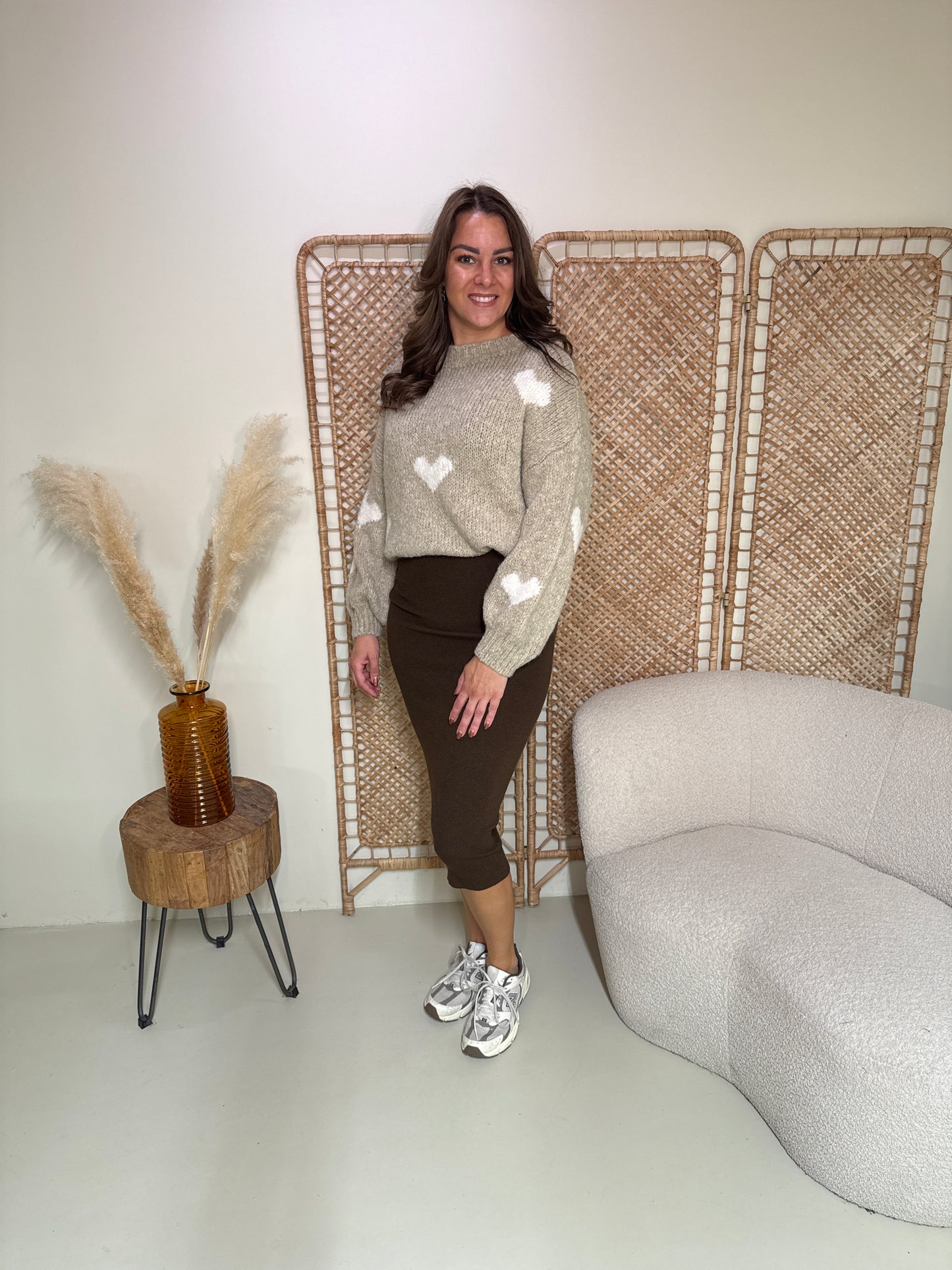 Trui Hearts Beige