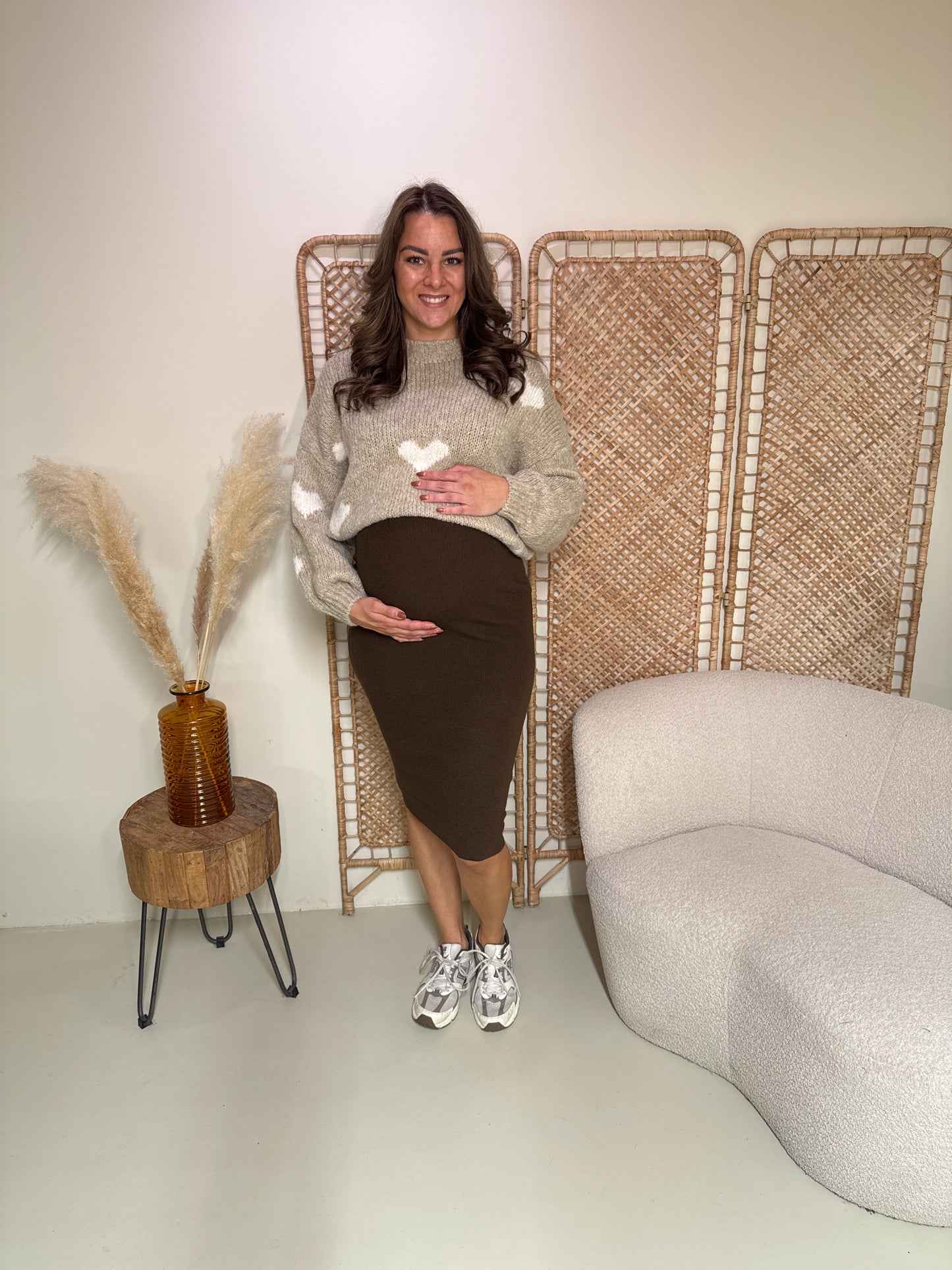 Trui Hearts Beige