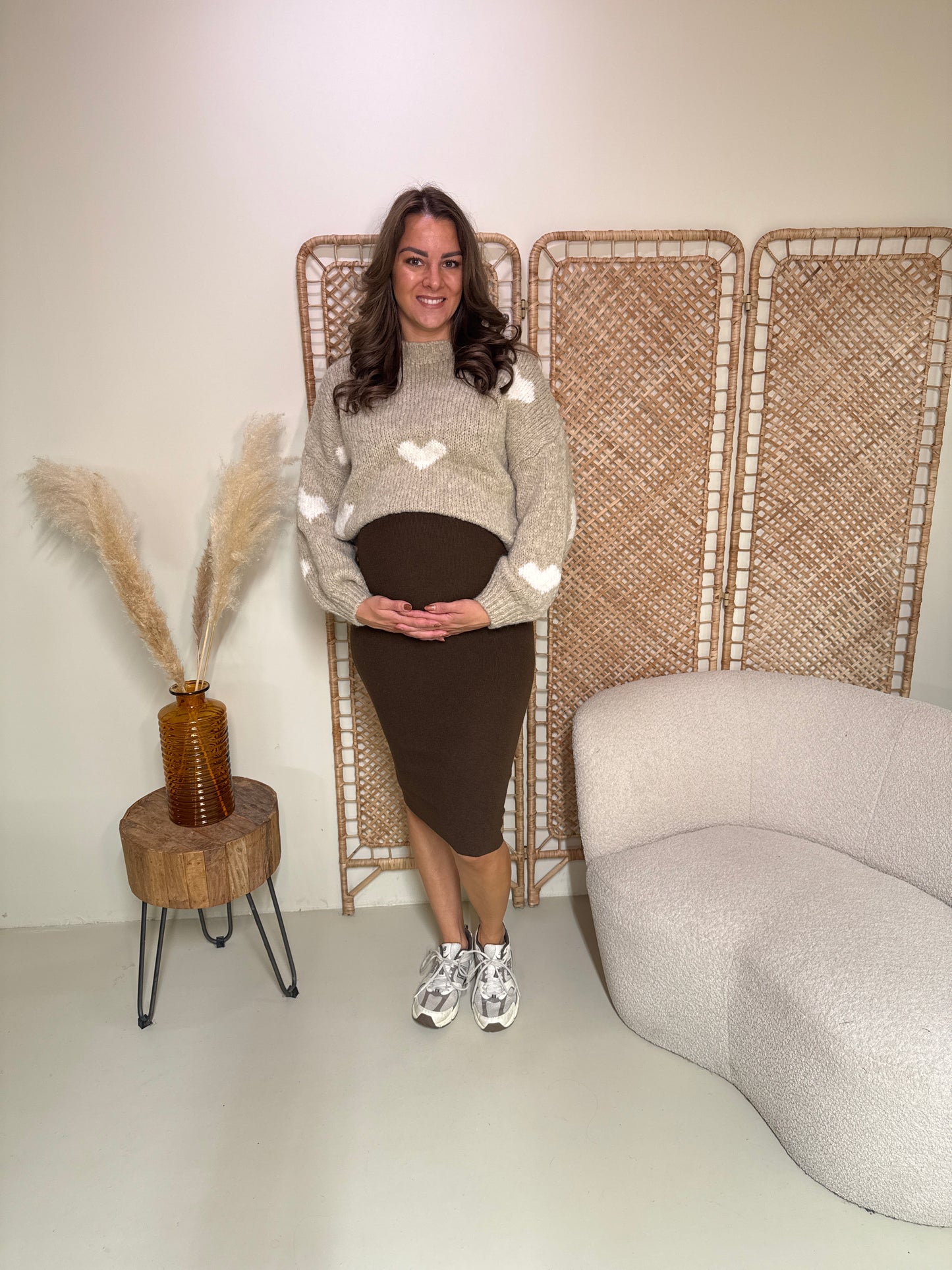 Trui Hearts Beige