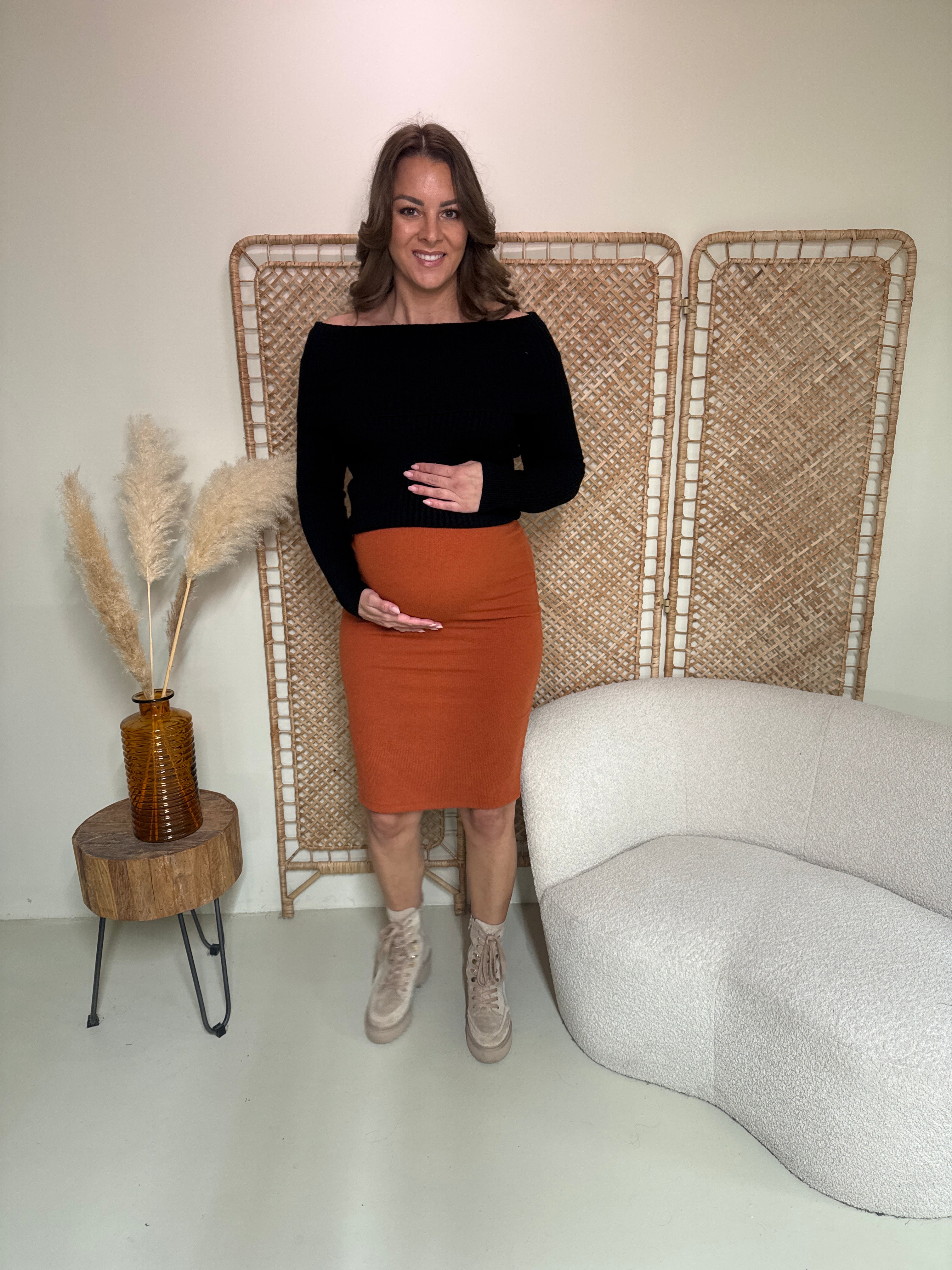 Trui Off-Shoulder Zwart