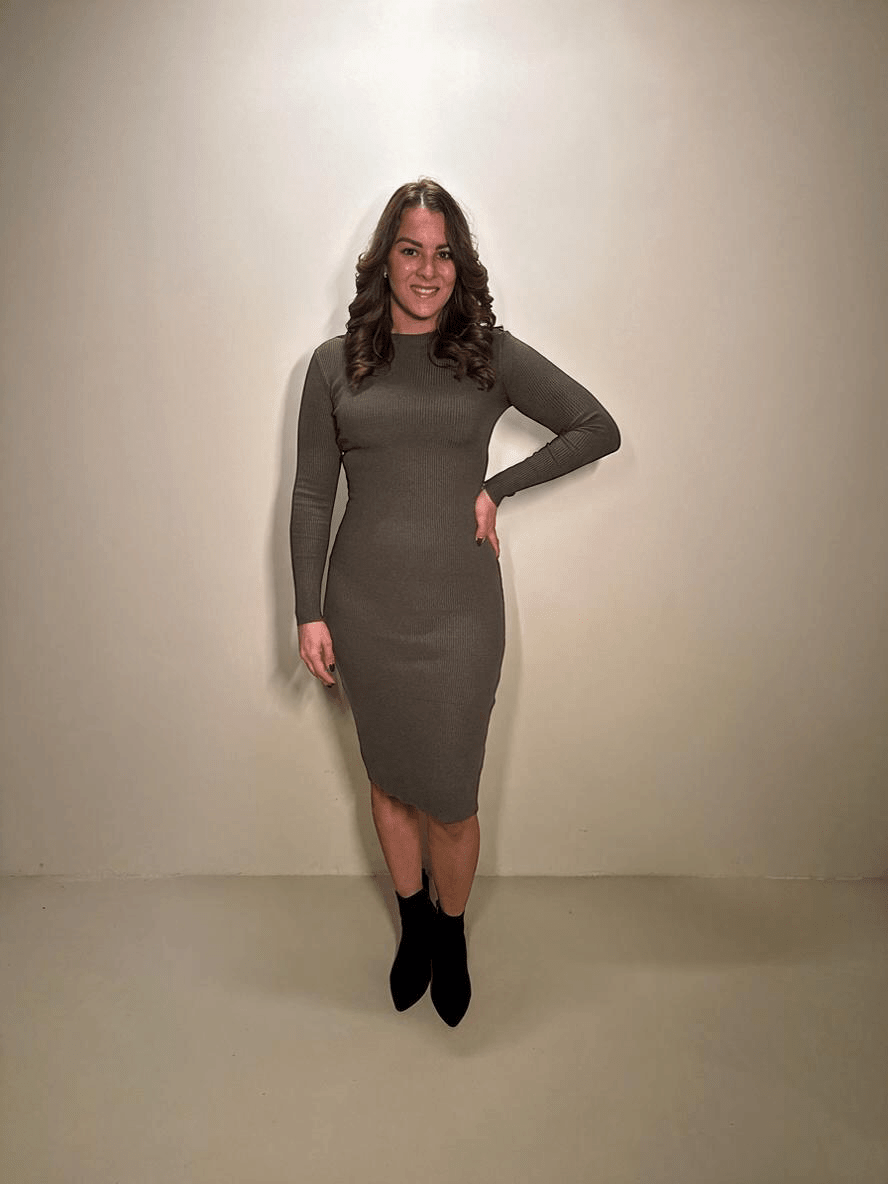 Rib Jurk Nova Groen - Just Favorites