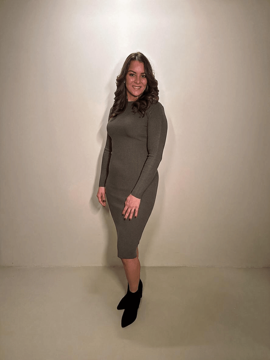 Rib Jurk Nova Groen - Just Favorites