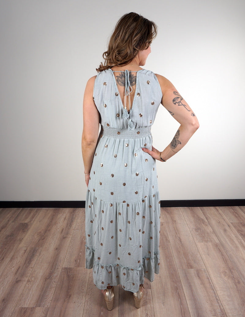 Maxi Jurk Kae Licht Blauw