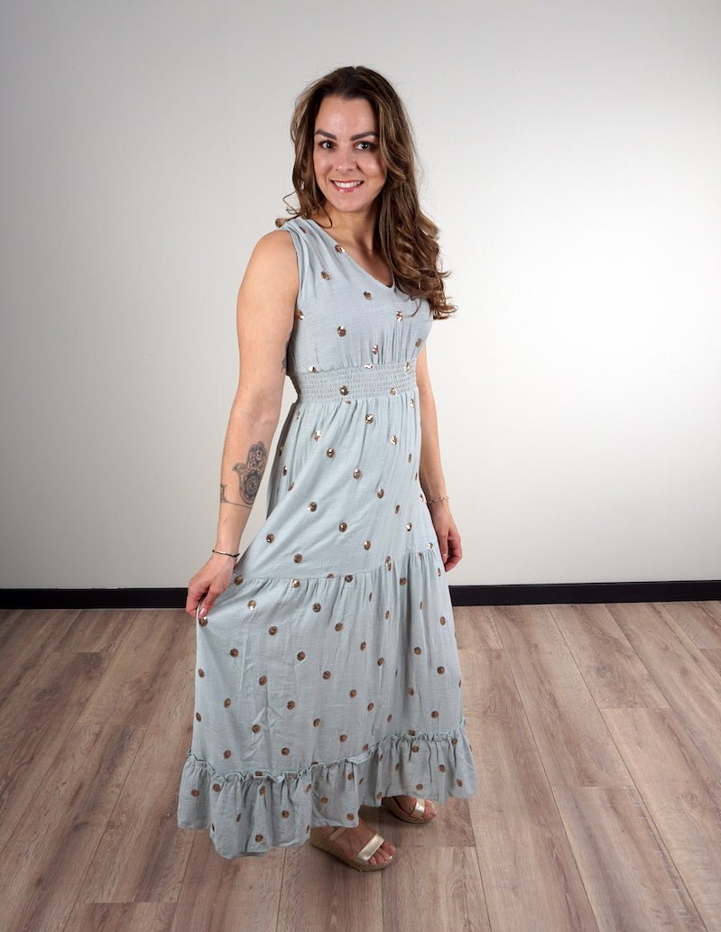Maxi Jurk Kae Licht Blauw - Just Favorites