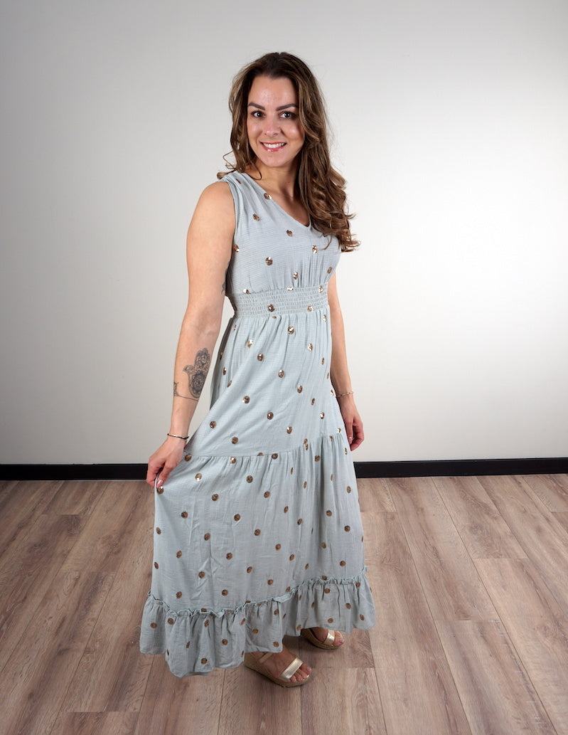 Maxi Jurk Kae Licht Blauw