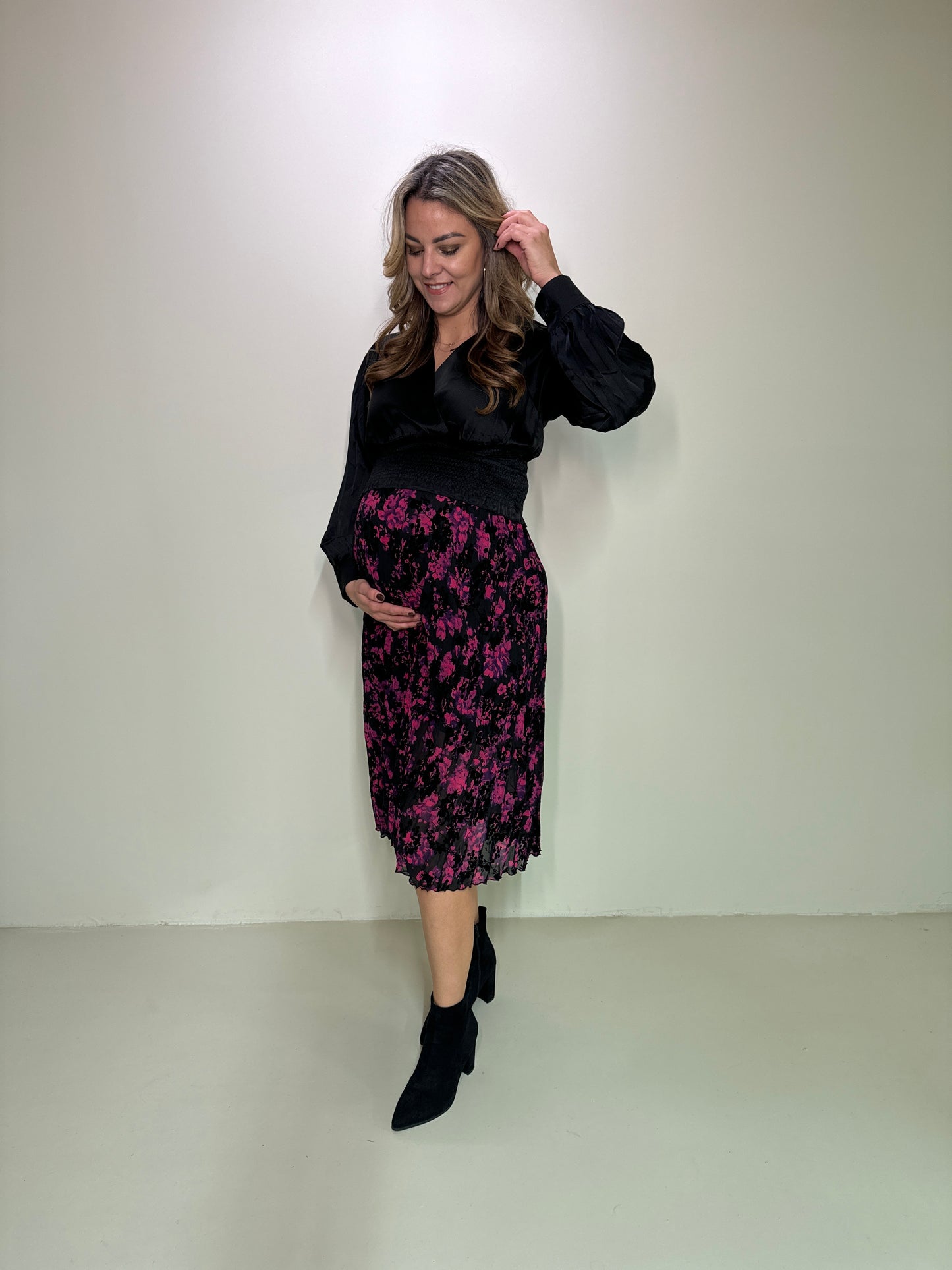 Satin Top Elle Zwart