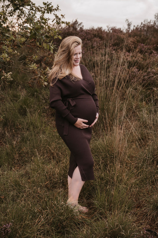 PRE-ORDER Maxi Jurk Elin Bruin