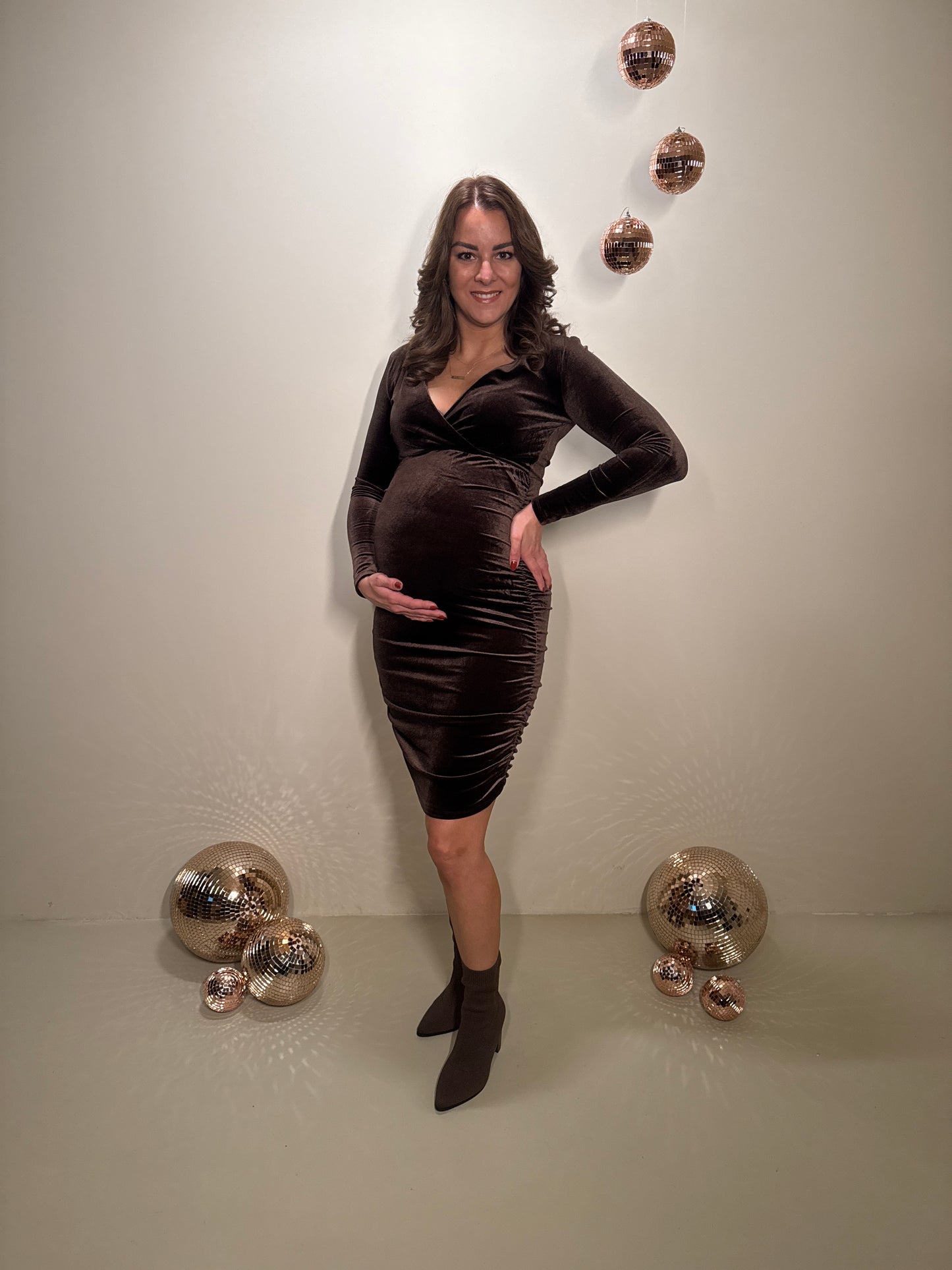 JF Exclusive Jurk Charlie Velvet Bruin