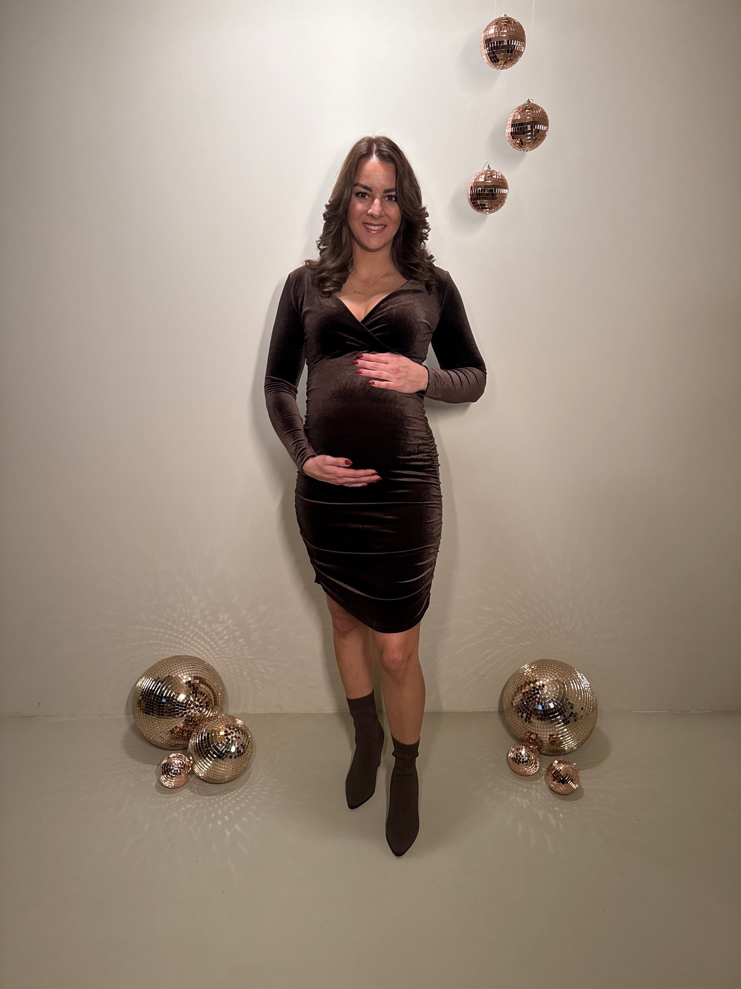 JF Exclusive Jurk Charlie Velvet Bruin