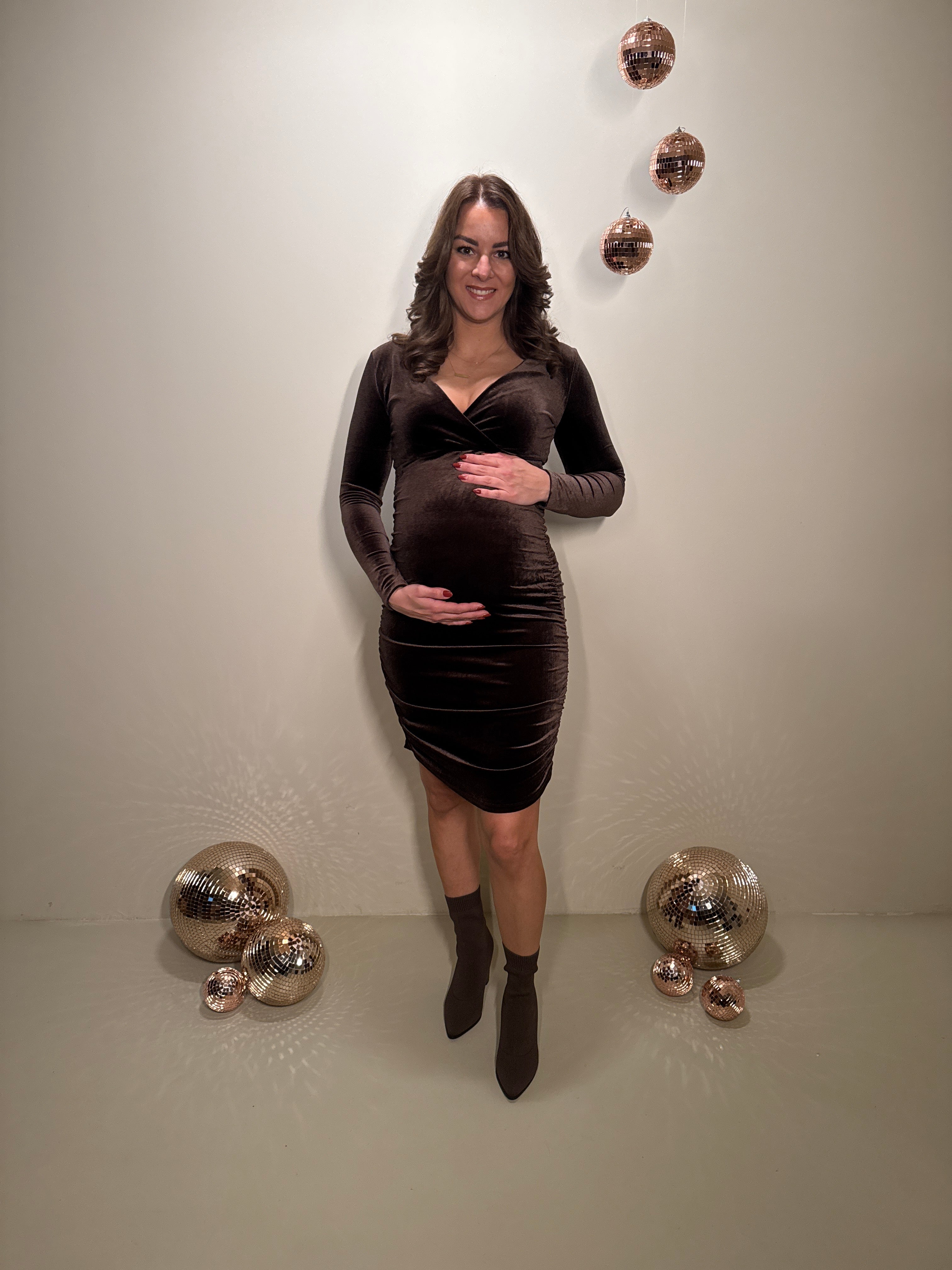 JF Exclusive Kleid Charlie Samt Braun