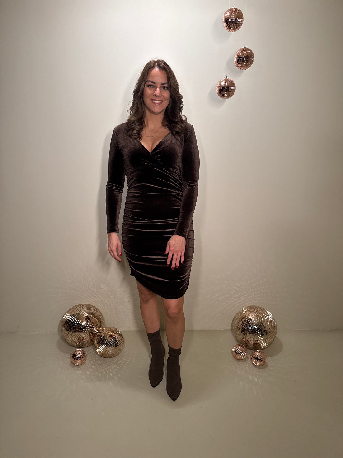 JF Exclusive Jurk Charlie Velvet Bruin