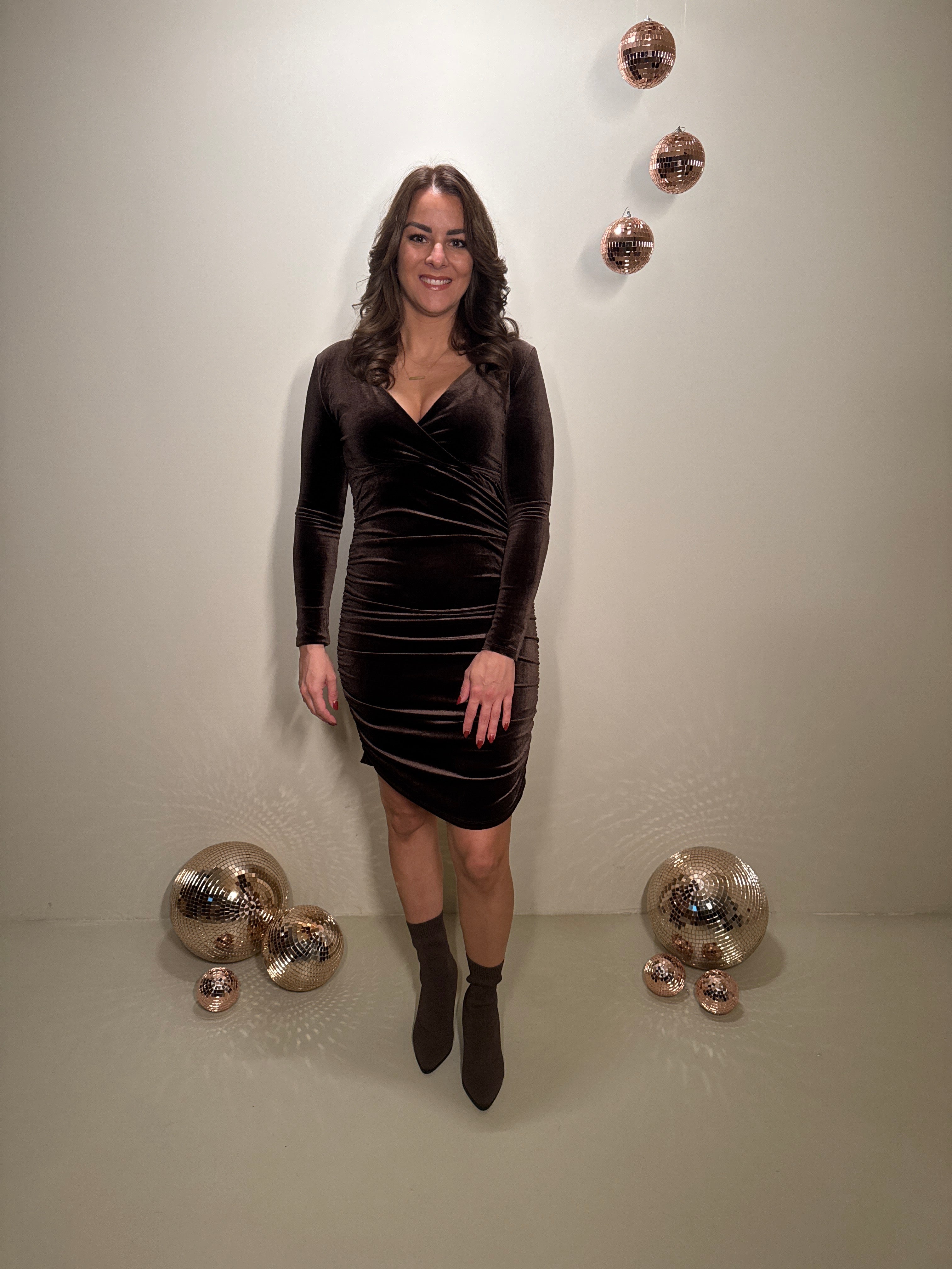 JF Exclusive Kleid Charlie Samt Braun