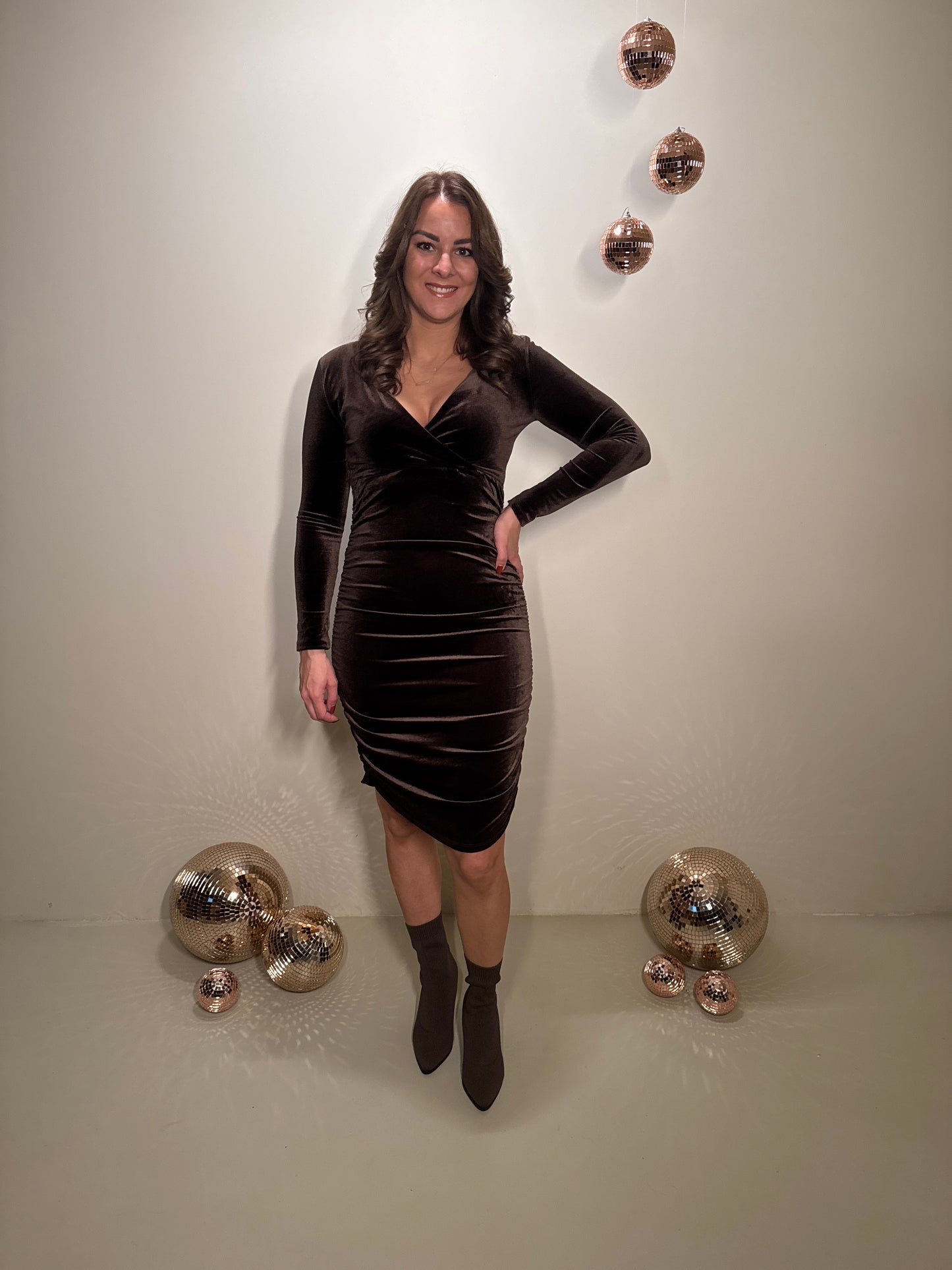 JF Exclusive Jurk Charlie Velvet Bruin