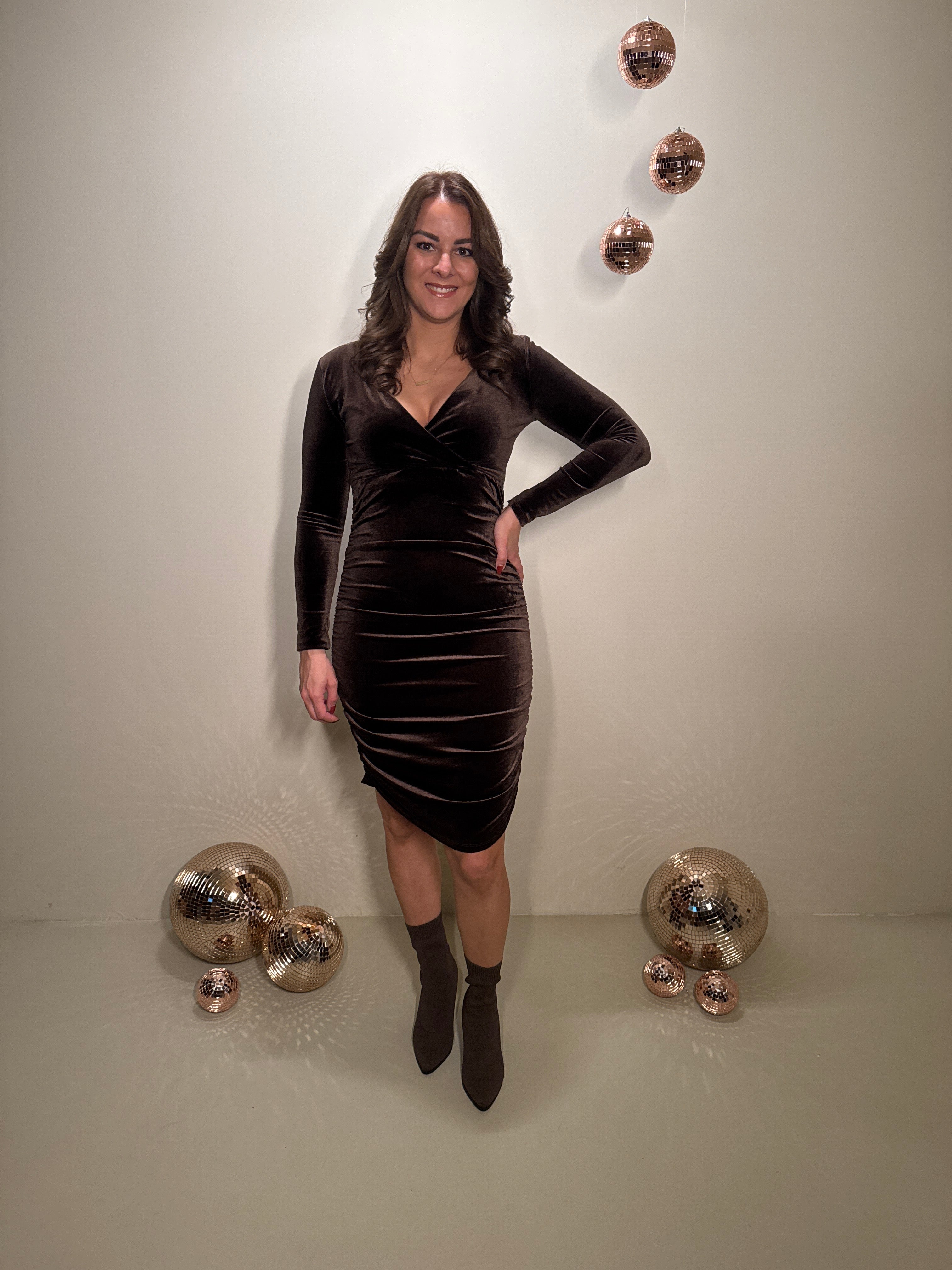 JF Exclusive Kleid Charlie Samt Braun