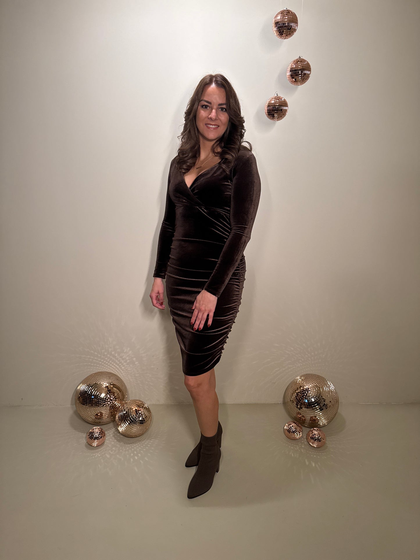 JF Exclusive Jurk Charlie Velvet Bruin