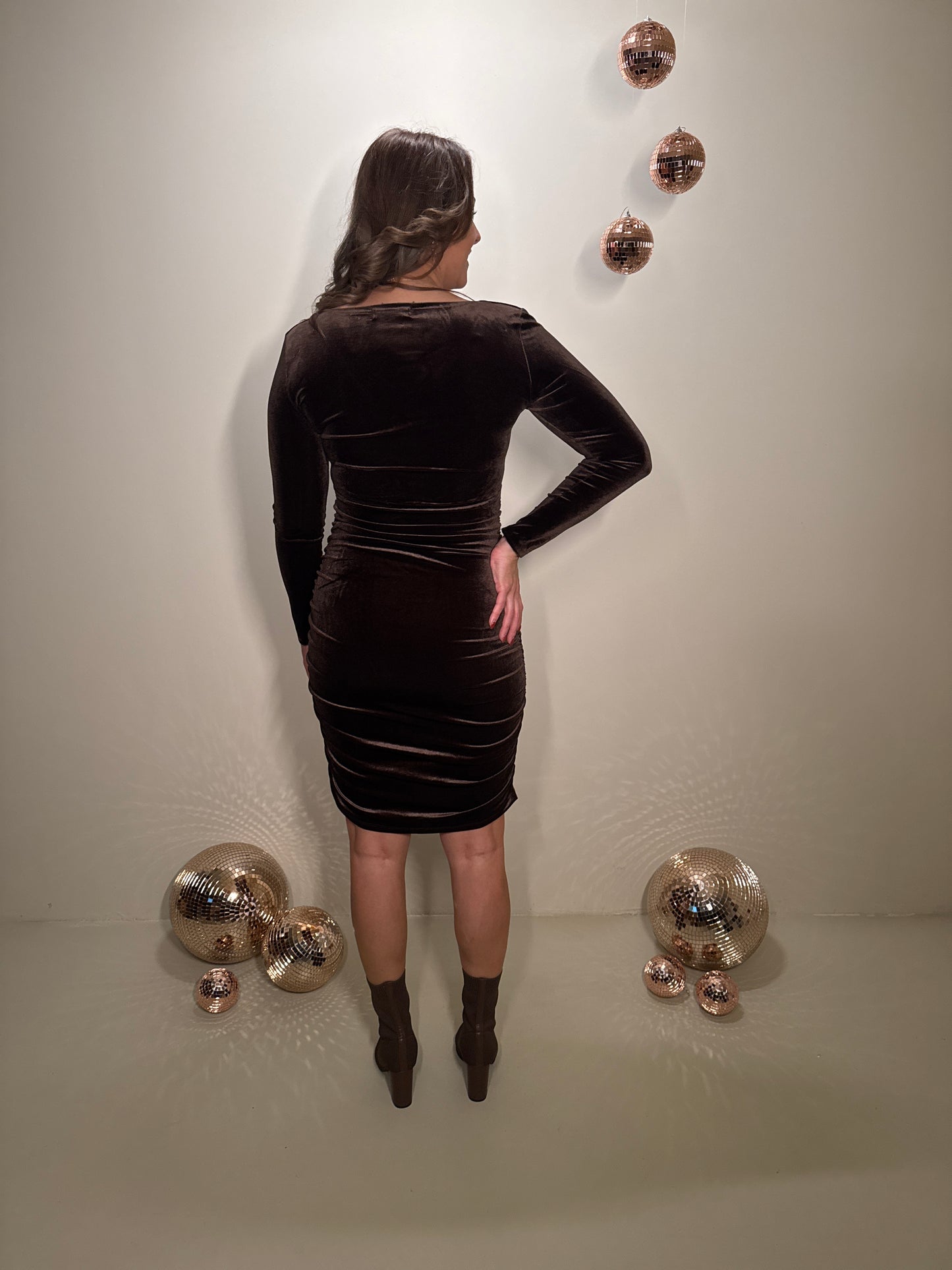 JF Exclusive Jurk Charlie Velvet Bruin