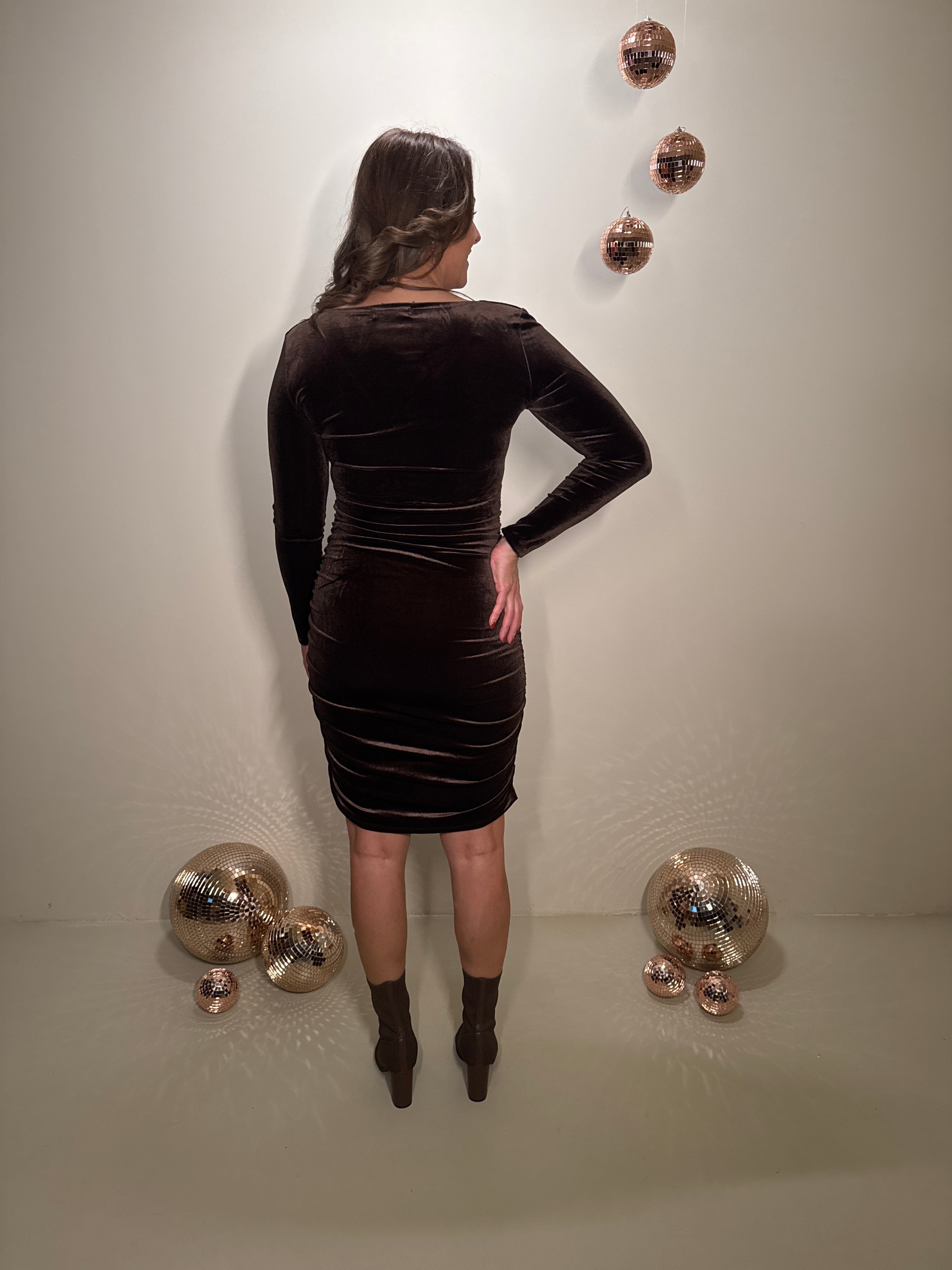 JF Exclusive Kleid Charlie Samt Braun