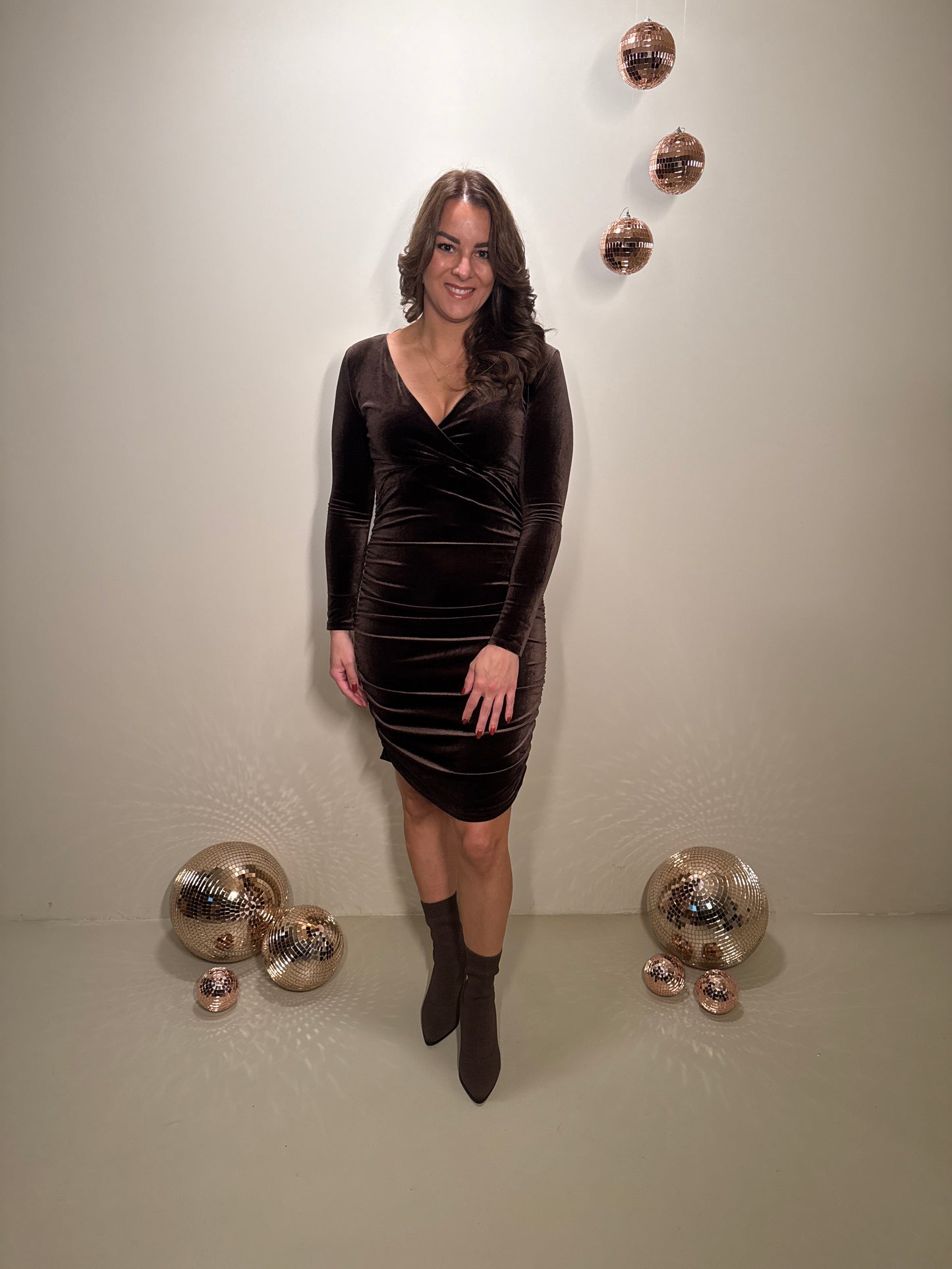 JF Exclusive Jurk Charlie Velvet Bruin