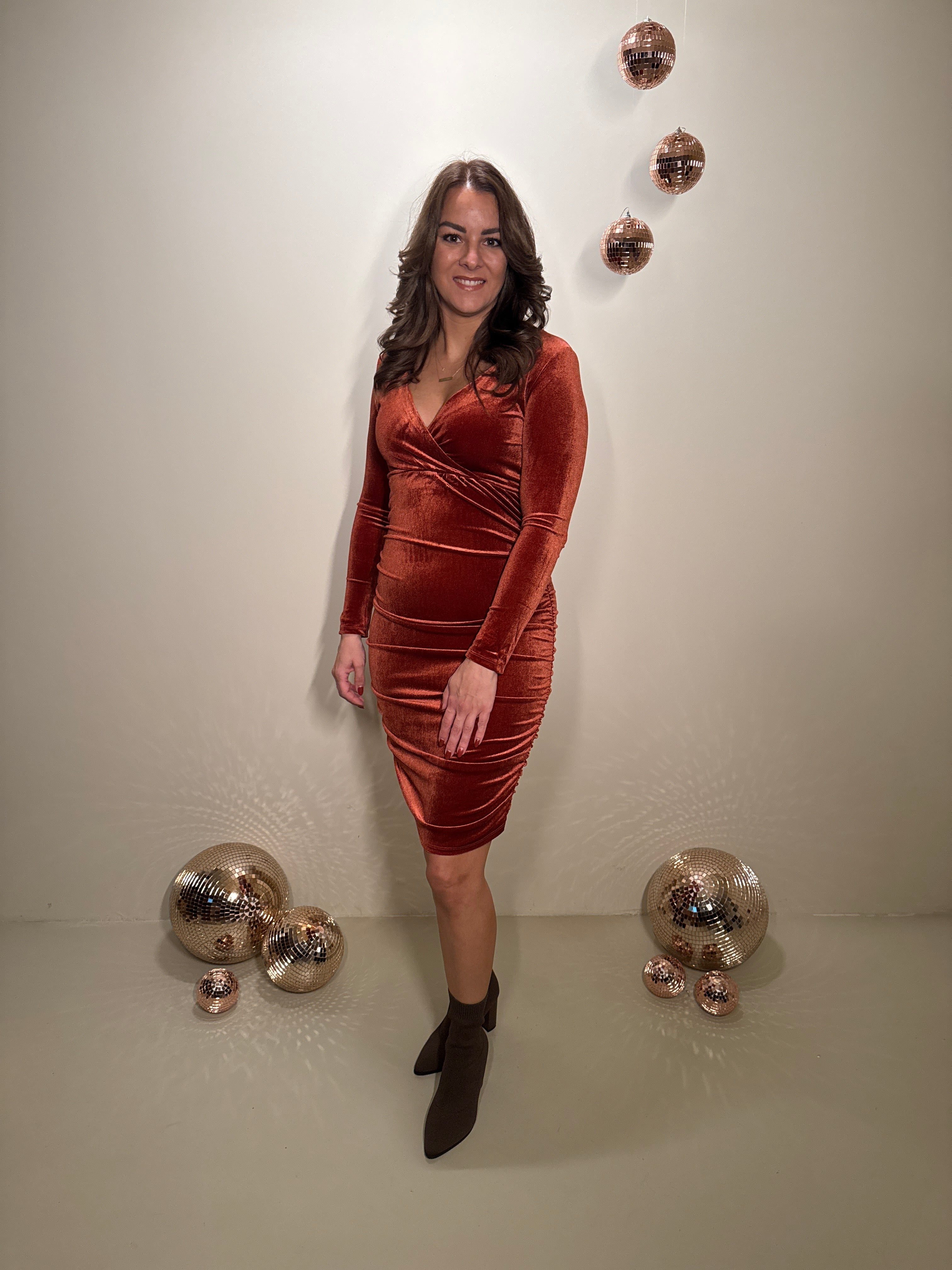 JF Exclusive Kleid Charlie Samt Rost