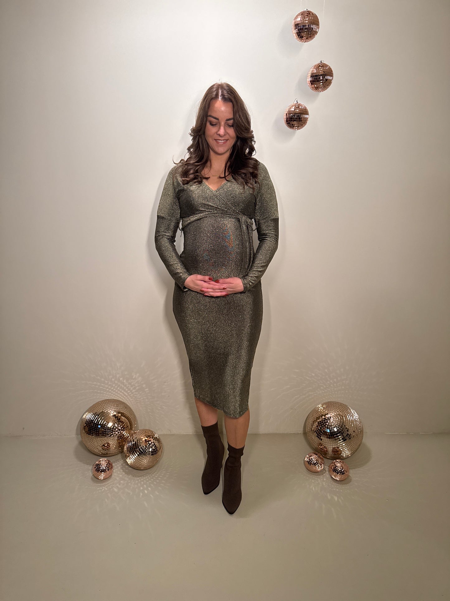 JF Exclusive Elin Glitter Jurk Goud