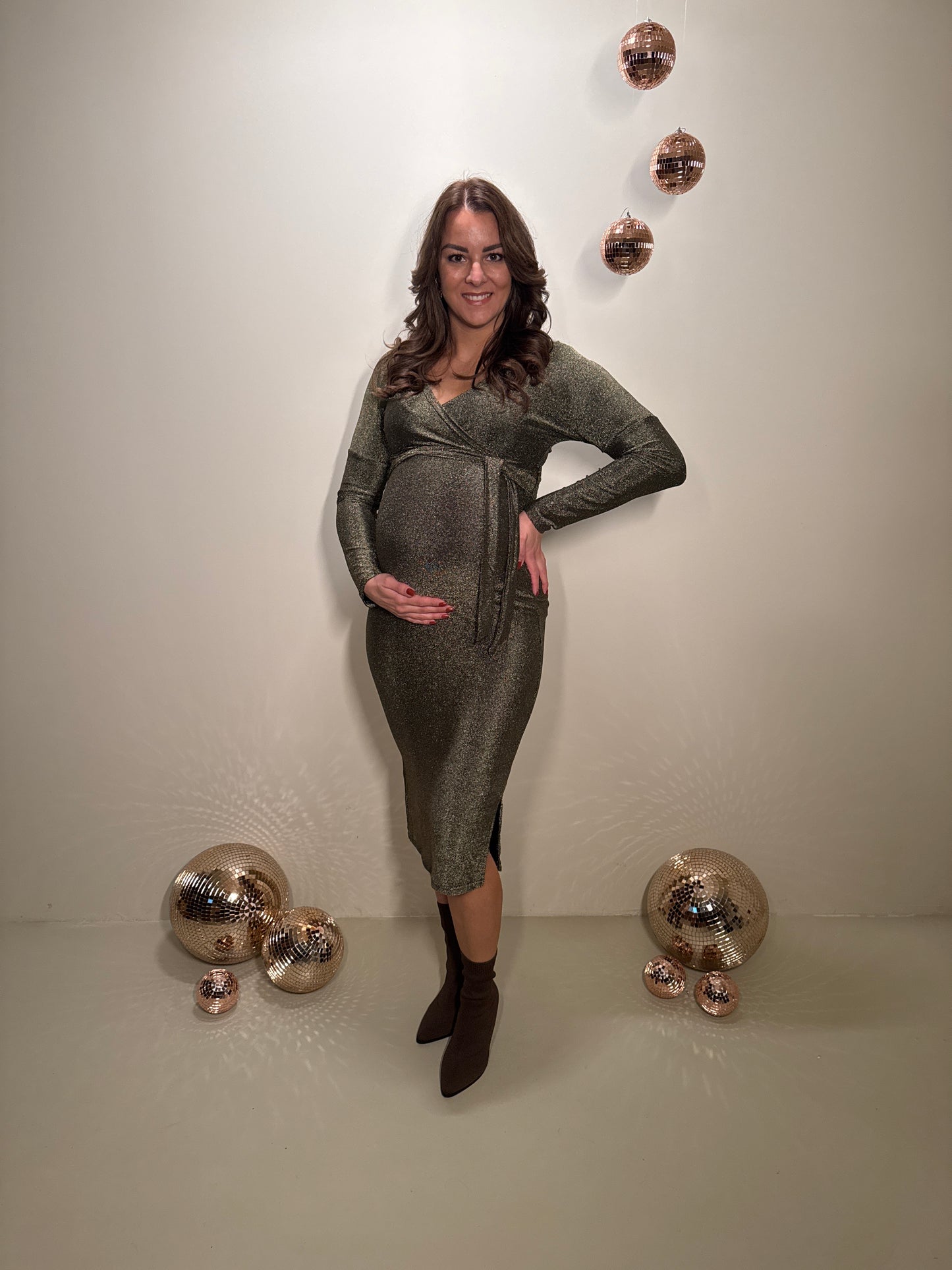 JF Exclusive Elin Glitter Jurk Goud