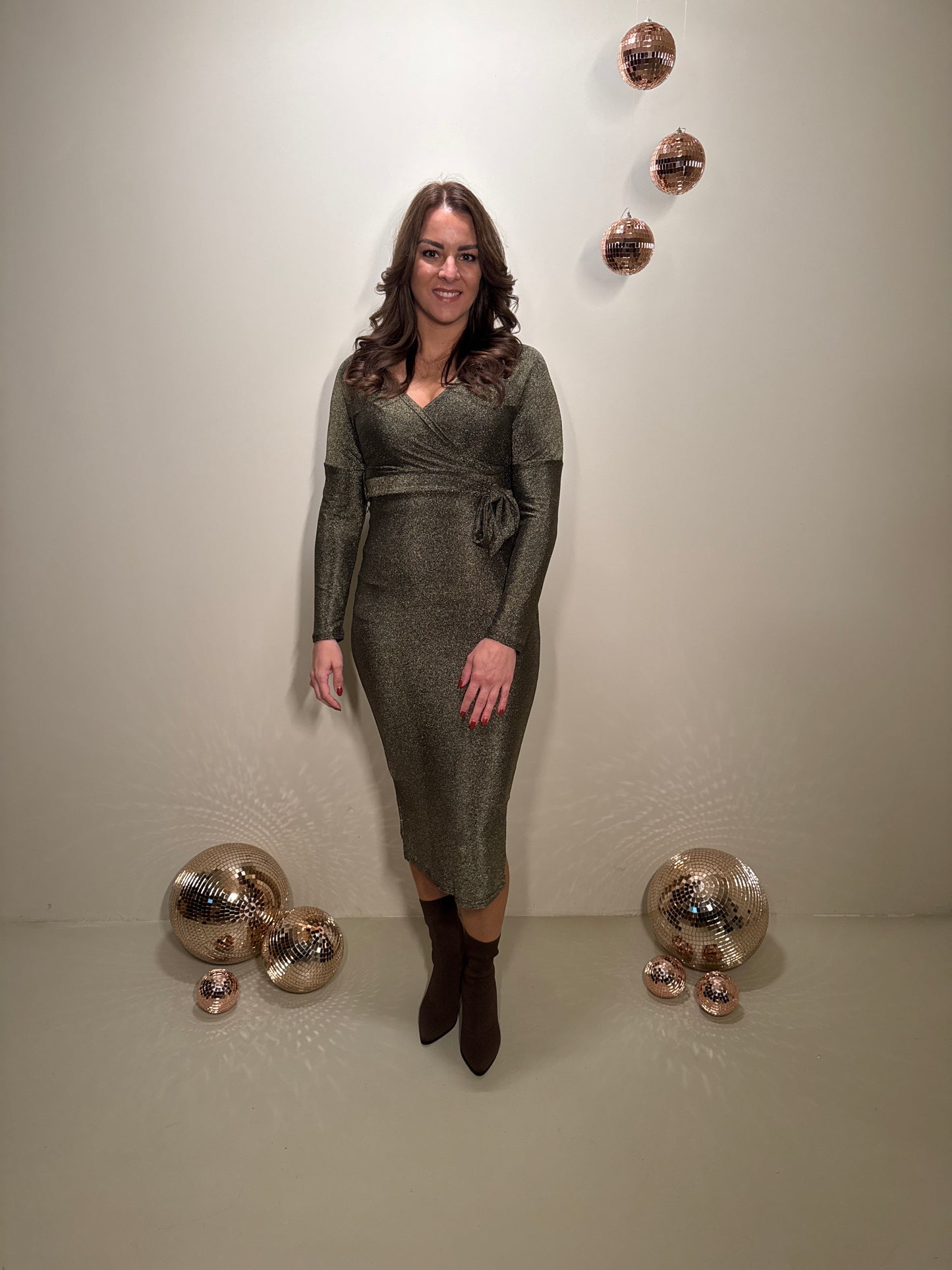 JF Exclusive Elin Glitter Jurk Goud