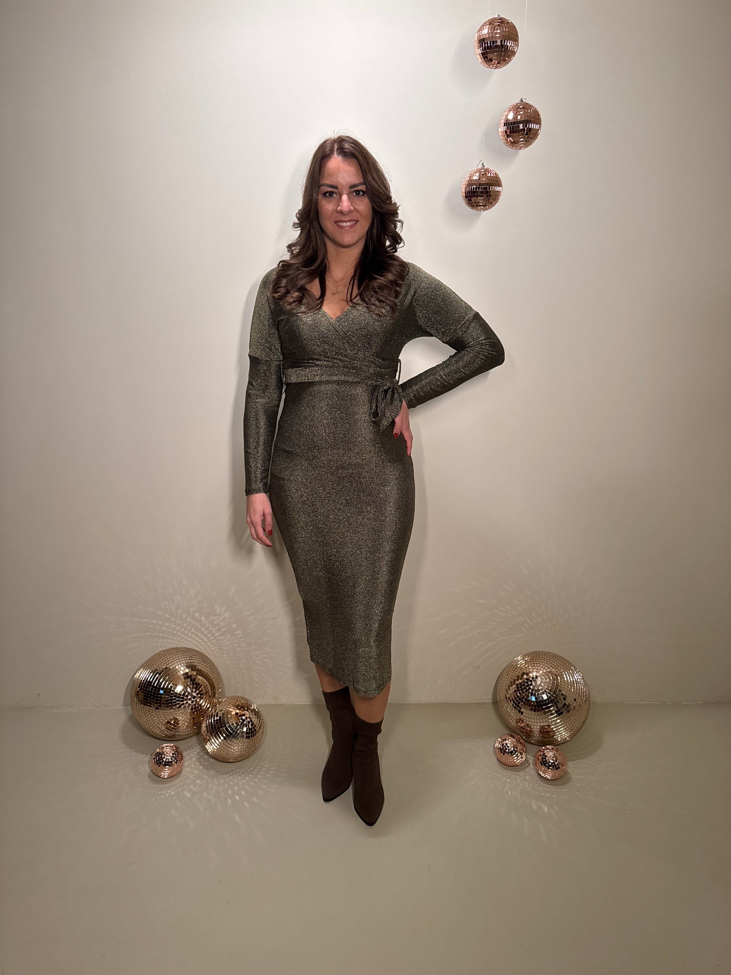 JF Exclusive Elin Glitter Jurk Goud