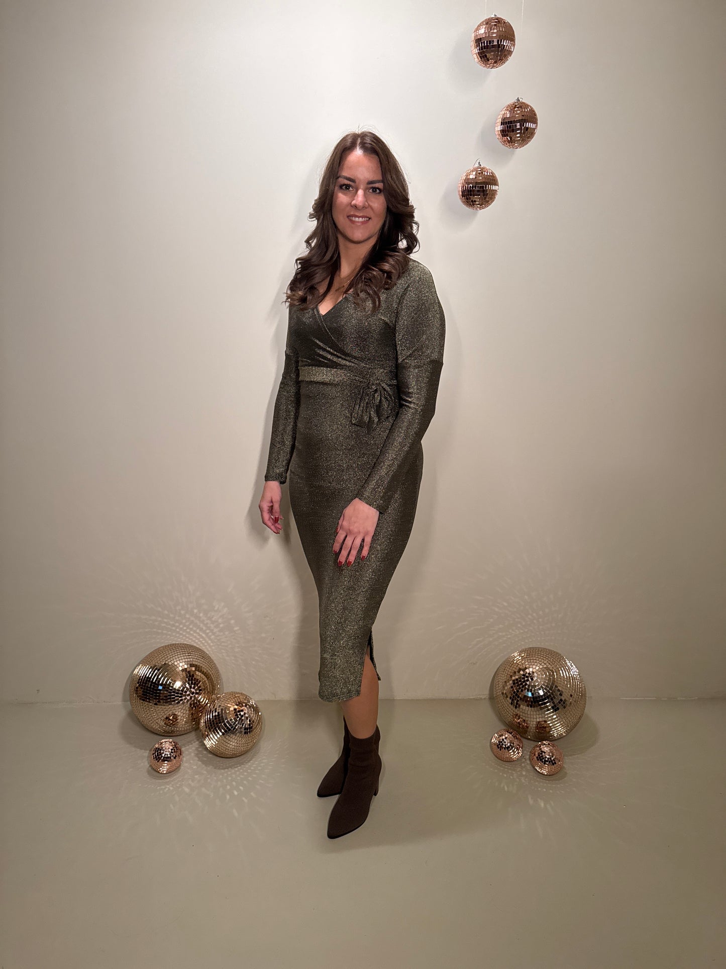 JF Exclusive Elin Glitter Jurk Goud