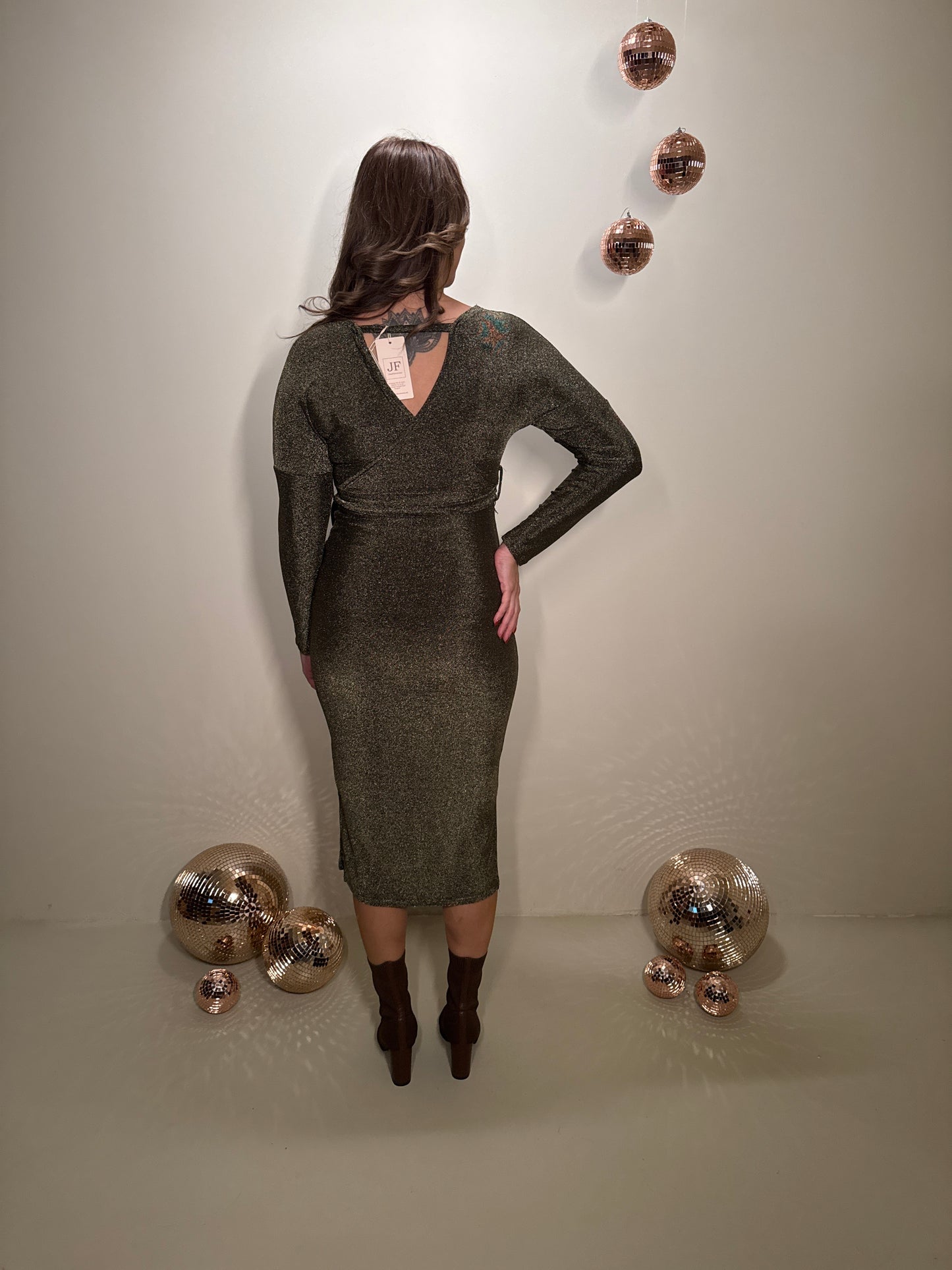 JF Exclusive Elin Glitter Jurk Goud