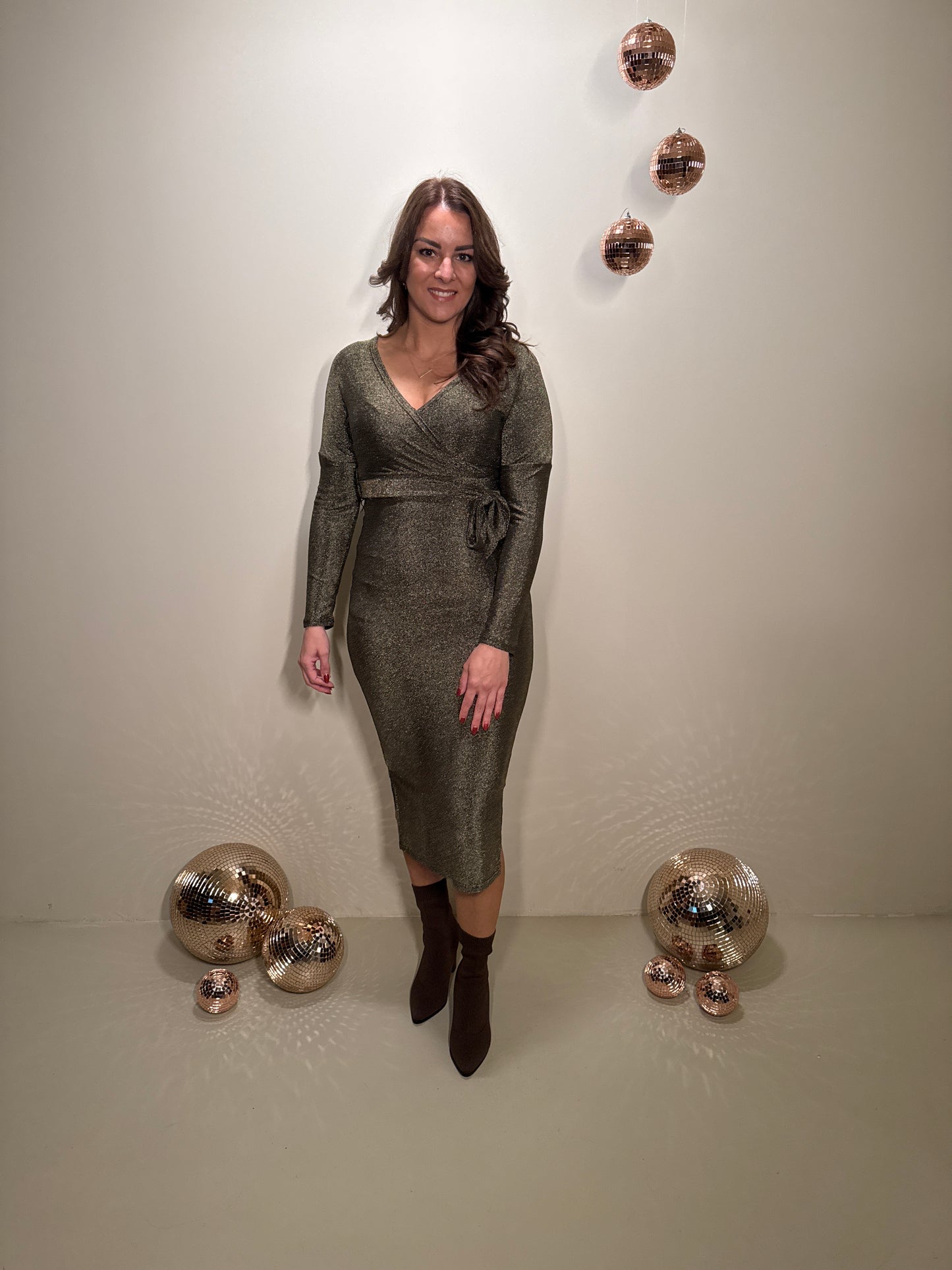 JF Exclusive Elin Glitter Jurk Goud